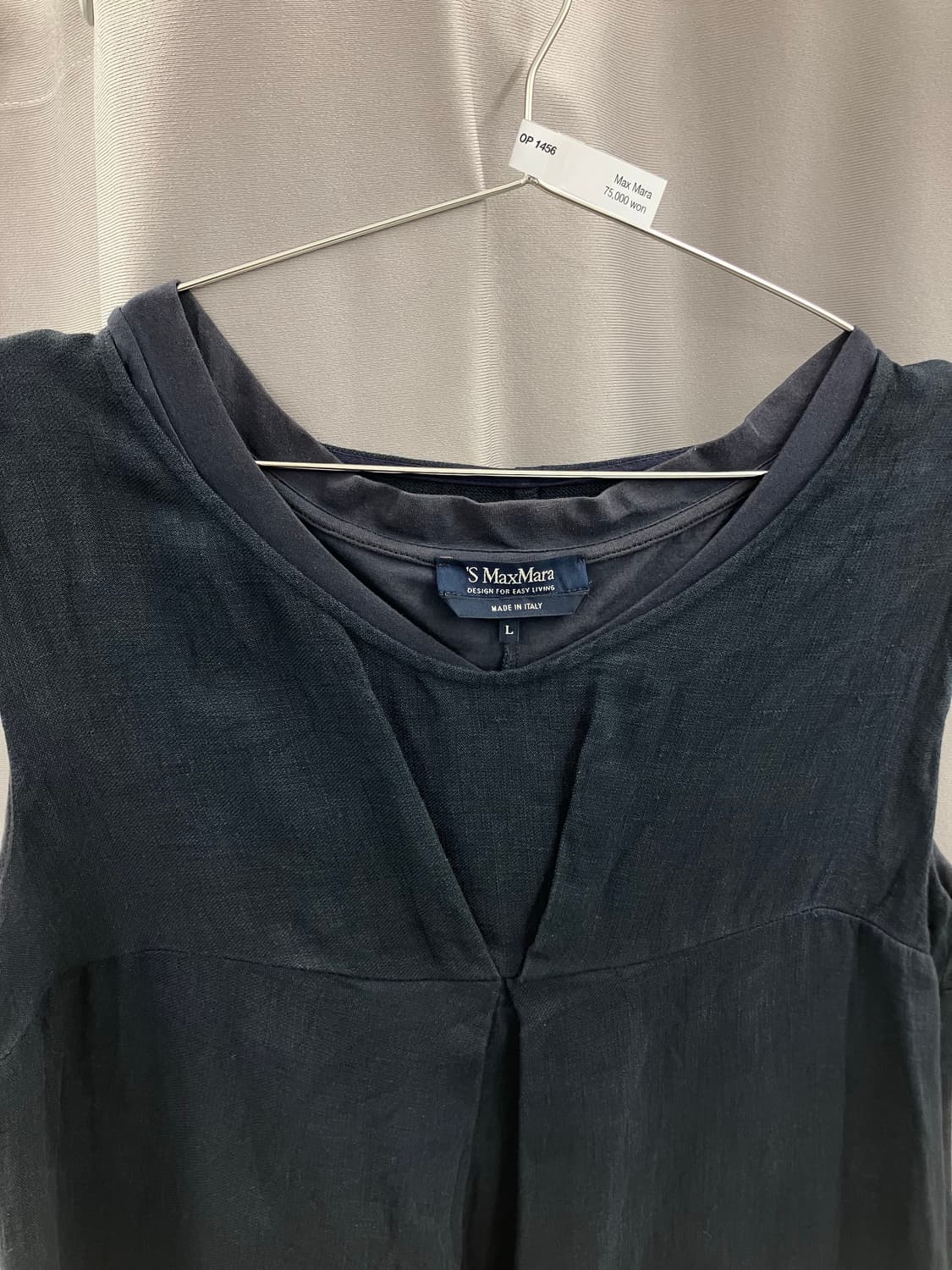 막스마라 레이어드 넥 린넨 코튼 원피스 상품이미지1