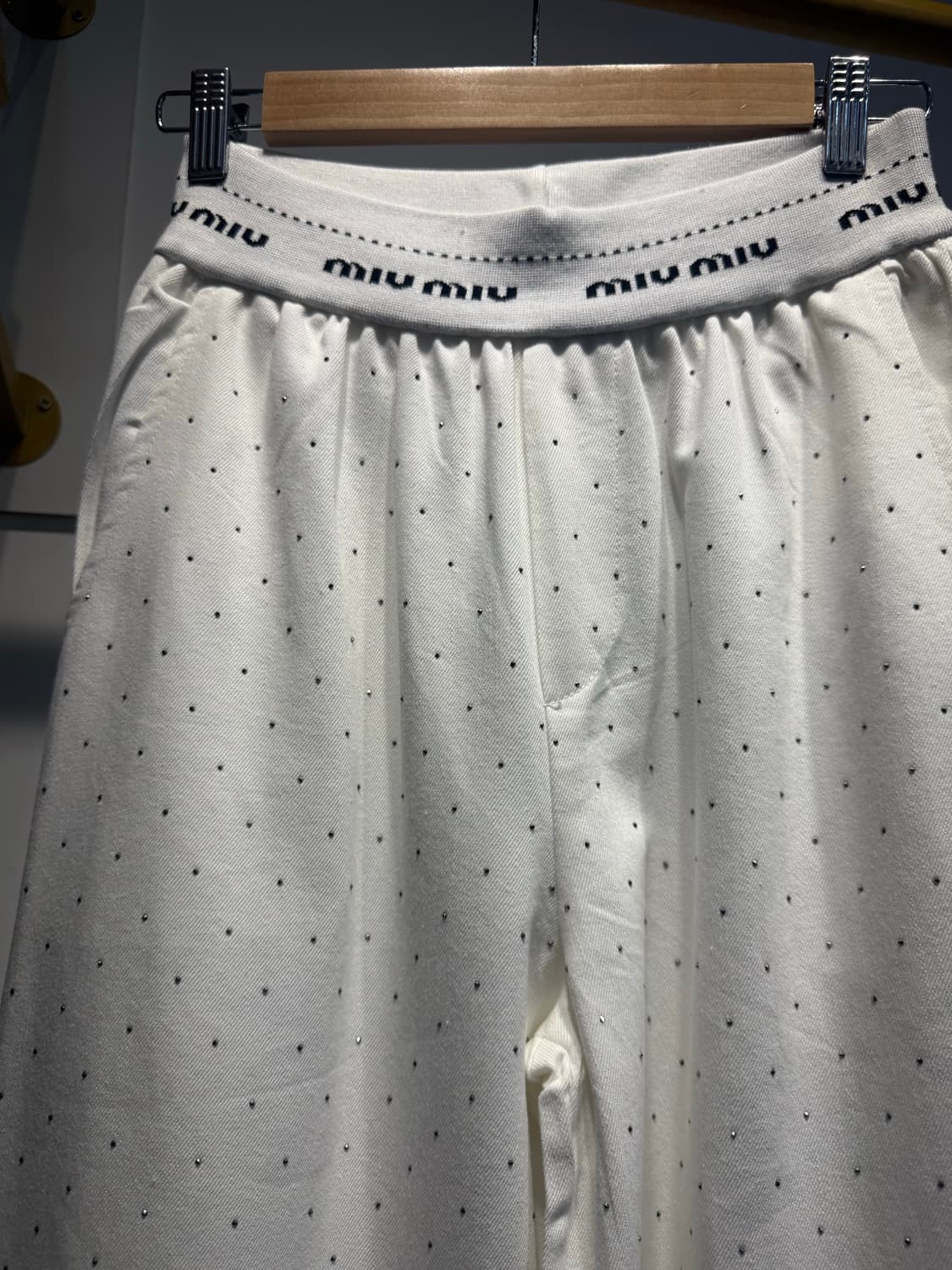 화이트 도트 큐빅 얇은 청바지 상품이미지3