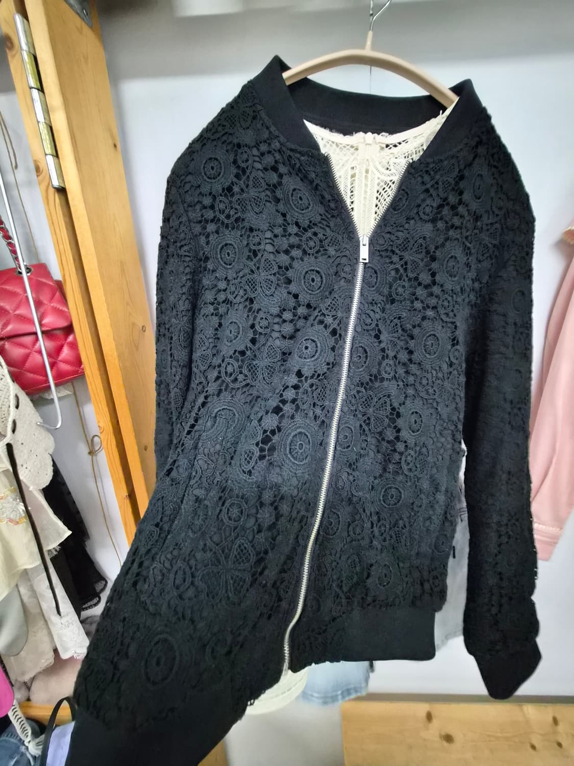 시에로 레이스 블루종 집업 점퍼 상품이미지2