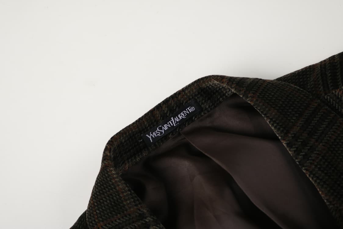 [L] 90's 입생로랑 체크 벨벳 자켓 상품이미지8