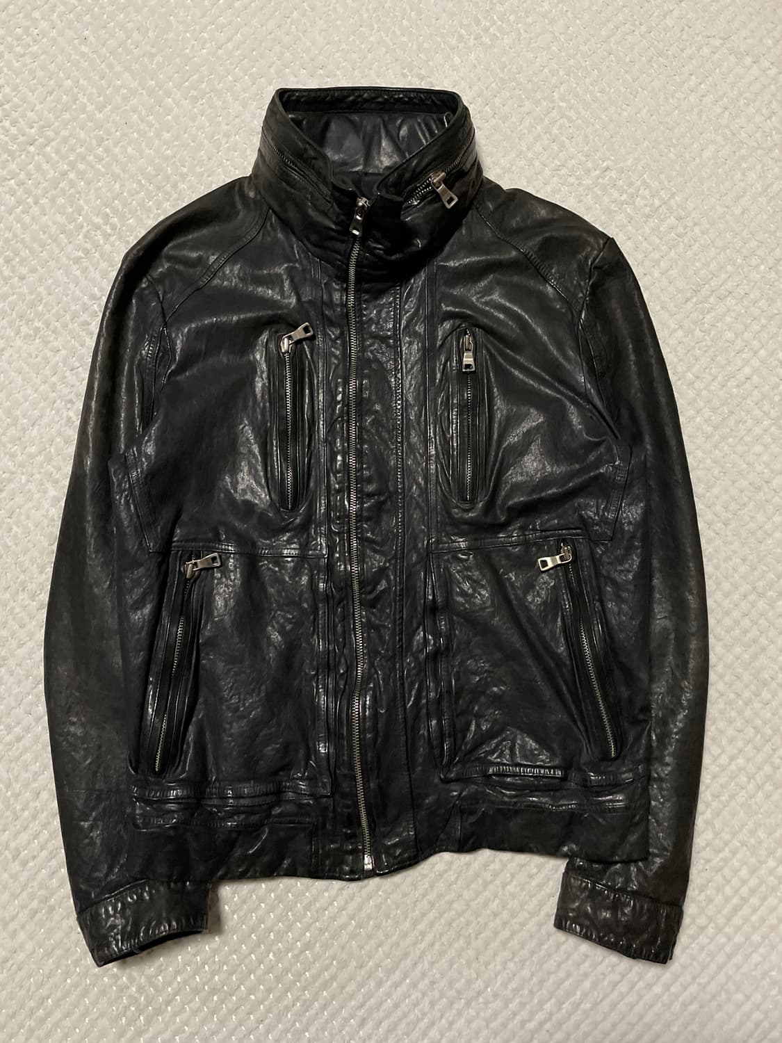 광희시장 웨스턴 무드 램스킨 양가죽 레더 자켓 다크 브라운 상품이미지1