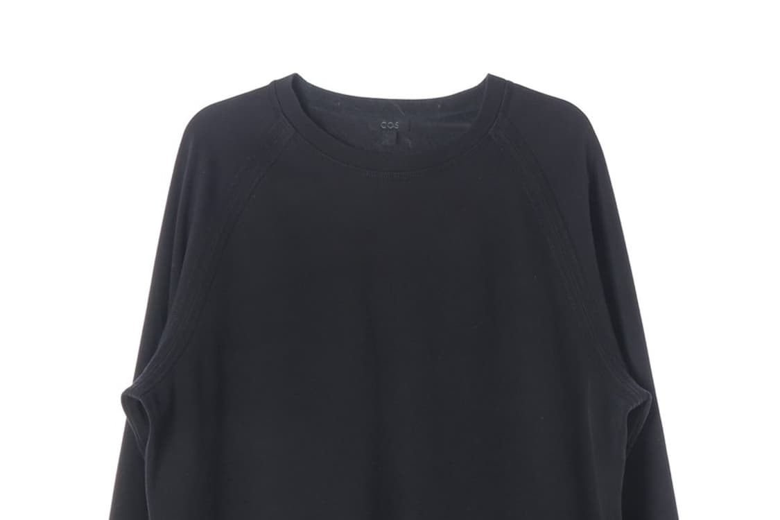COS 래글런 코튼 혼방 스웨트셔츠 블랙 상품이미지3