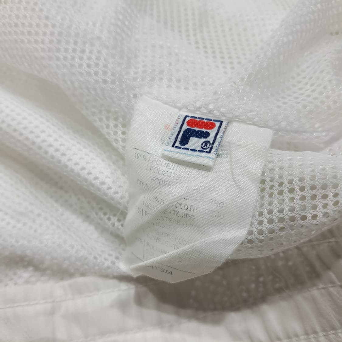 CL600 M 휠라 90s 말레이시아판  메쉬 라이닝 화이트 바람막이  상품이미지5