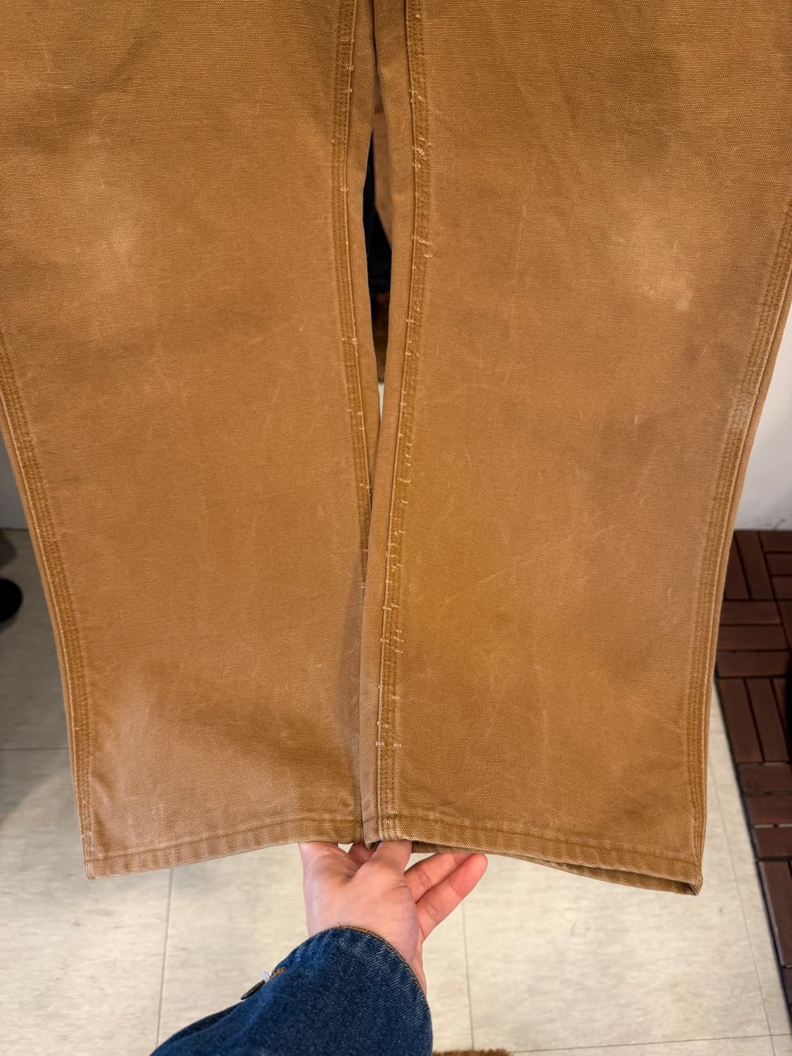 00s Carhartt 덕 캔버스 싱글니 FR 카펜터 워크팬츠 (USA) 상품이미지5