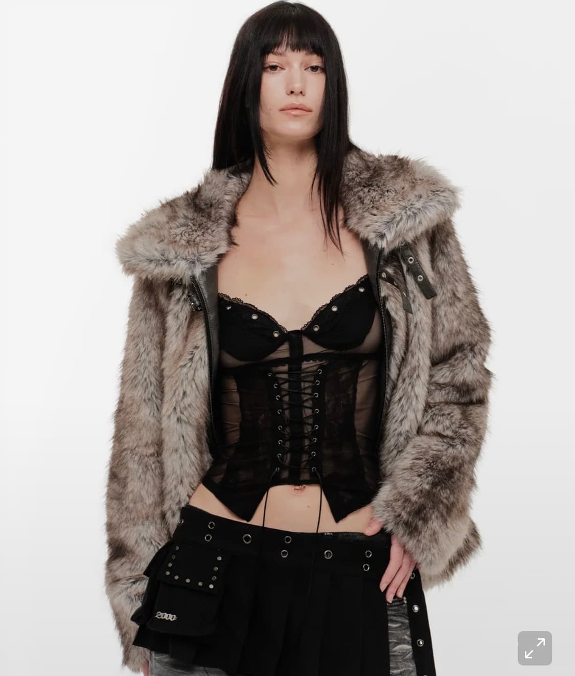 2000아카이브 퍼자켓 그레이 상품이미지1