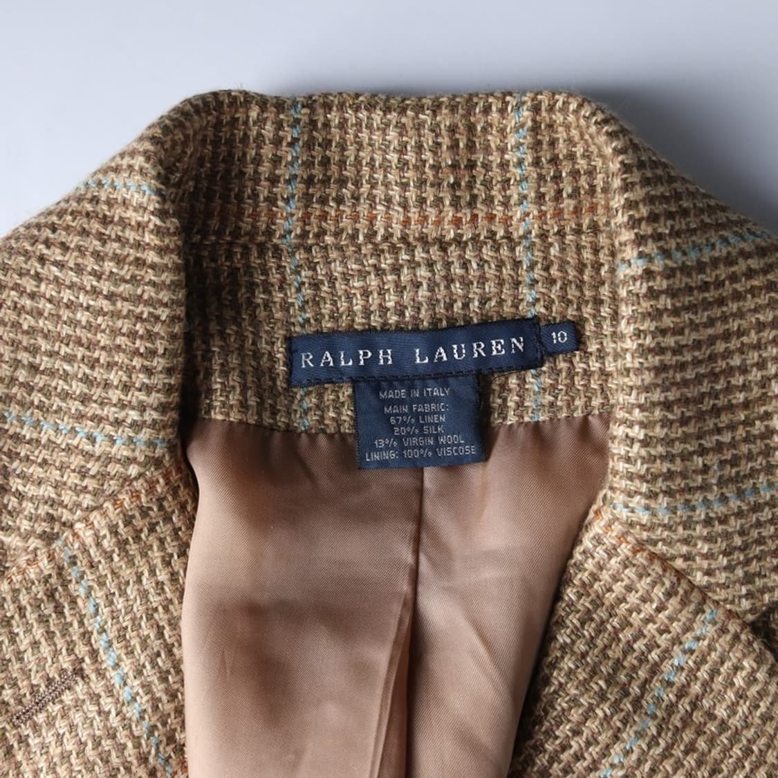 랄프로렌 린넨 실크 혼방 체크 블레이저 상품이미지6