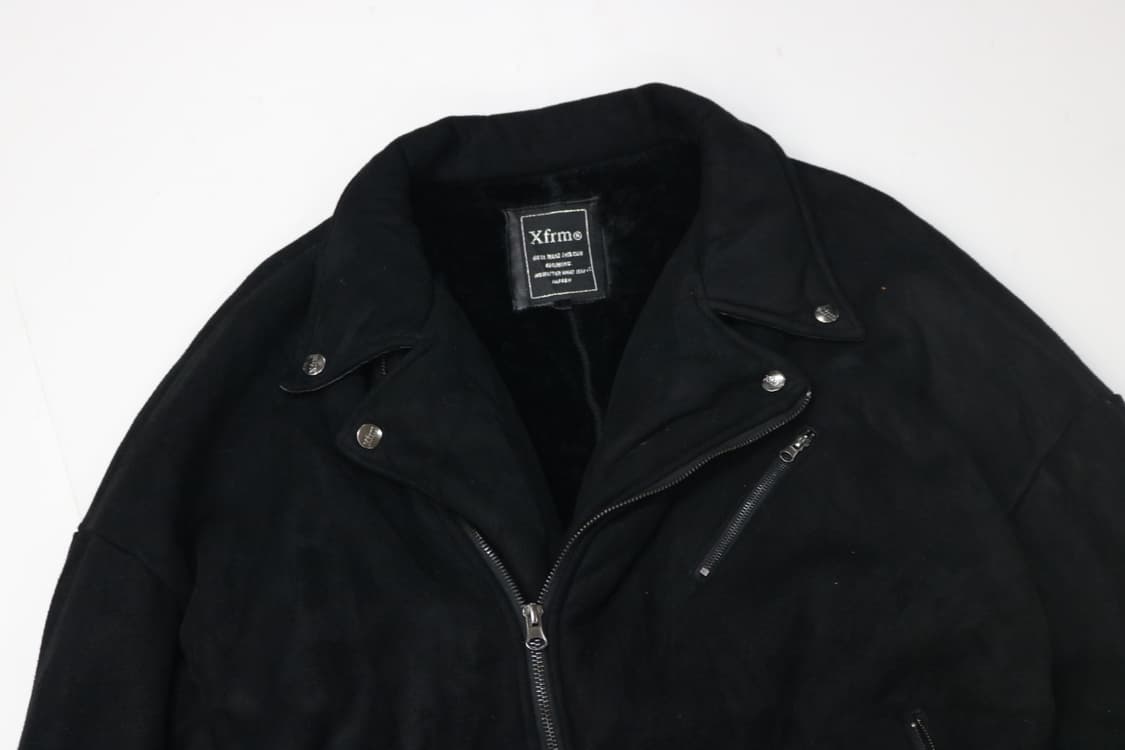 Xfrm 엑스폼 블랙 스웨이드 쉐르파 안감 라이더 자켓 (M) 상품이미지3