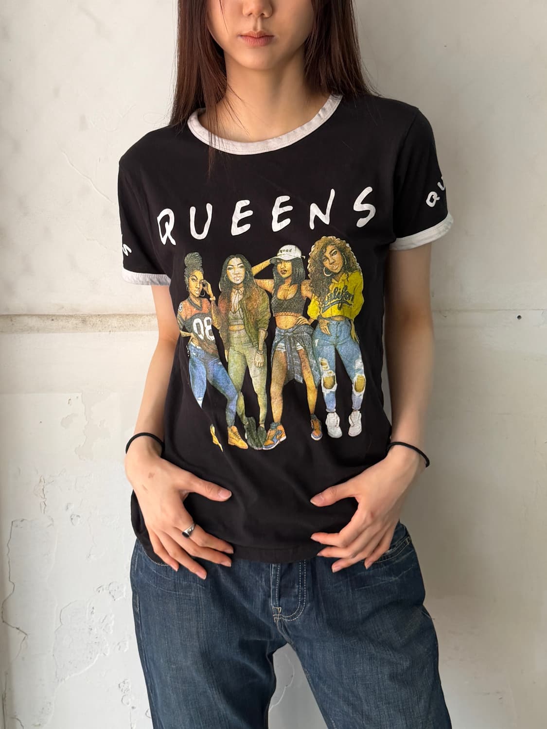 00’s 싱글 스티치 빈티지 블랙 그래픽 반팔티 상품이미지1
