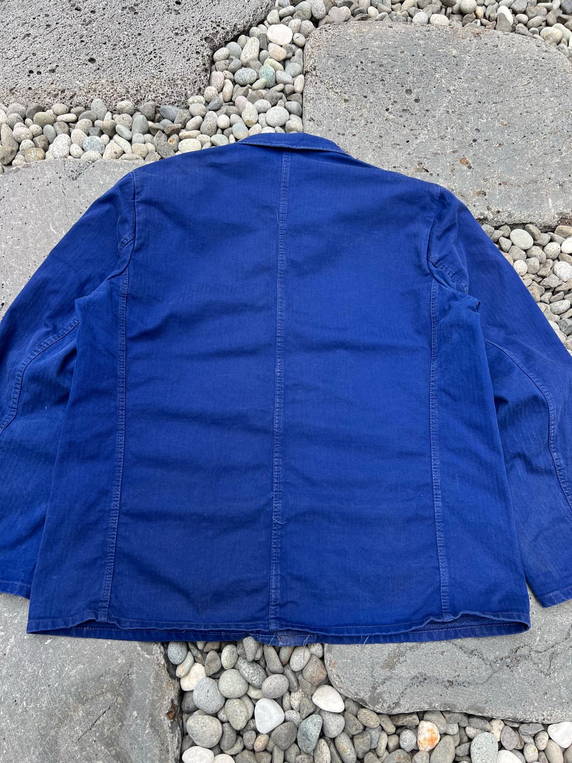 OLD VINTAGE FADED NAVY HBT 헤링본트윌 프렌치워크자켓 상품이미지8