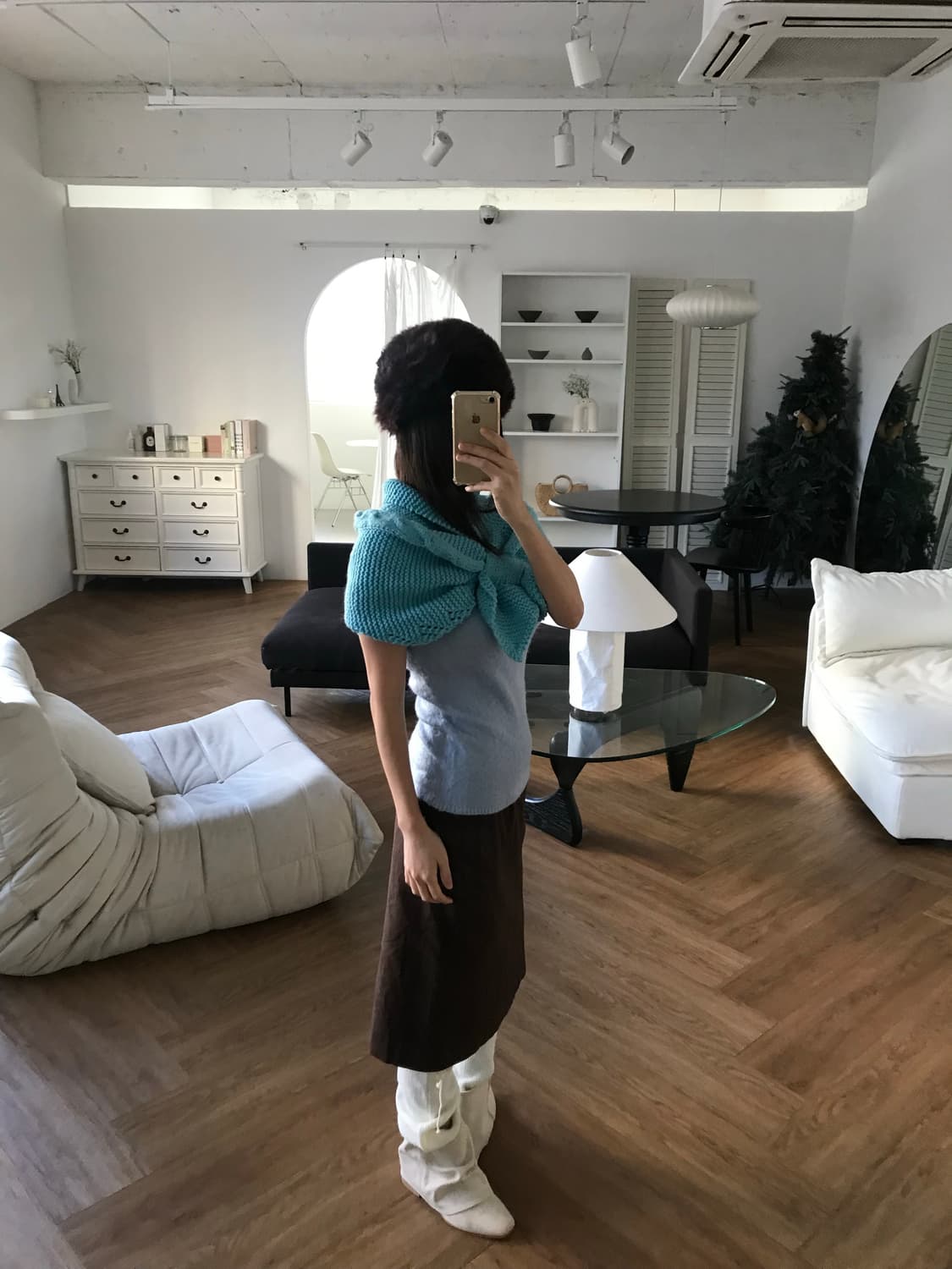 vintage blue muffler 상품이미지1