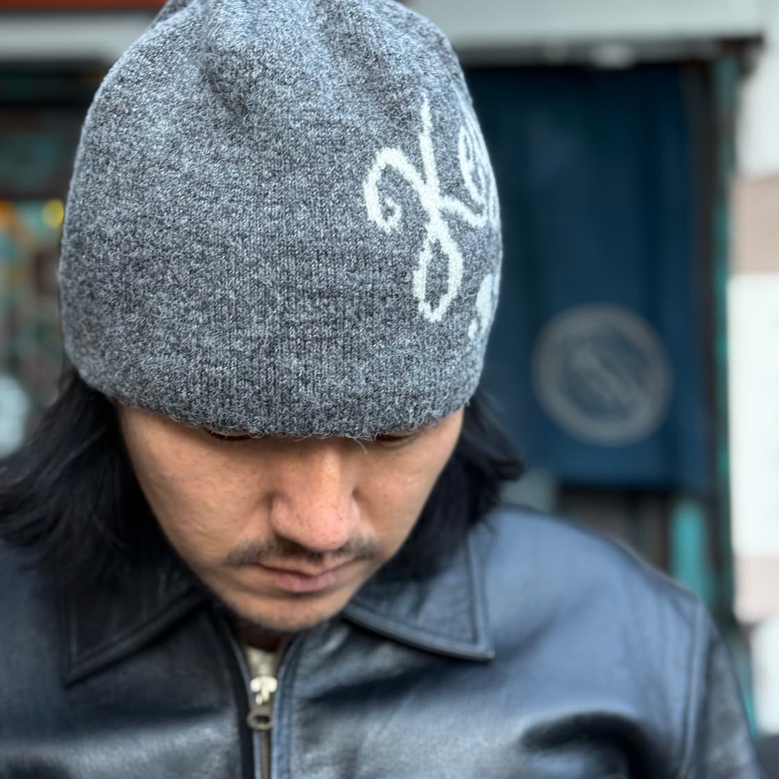 키앙크 알파카 울 블랜드 비니 [아쿠아블루/베이지] 상품이미지8