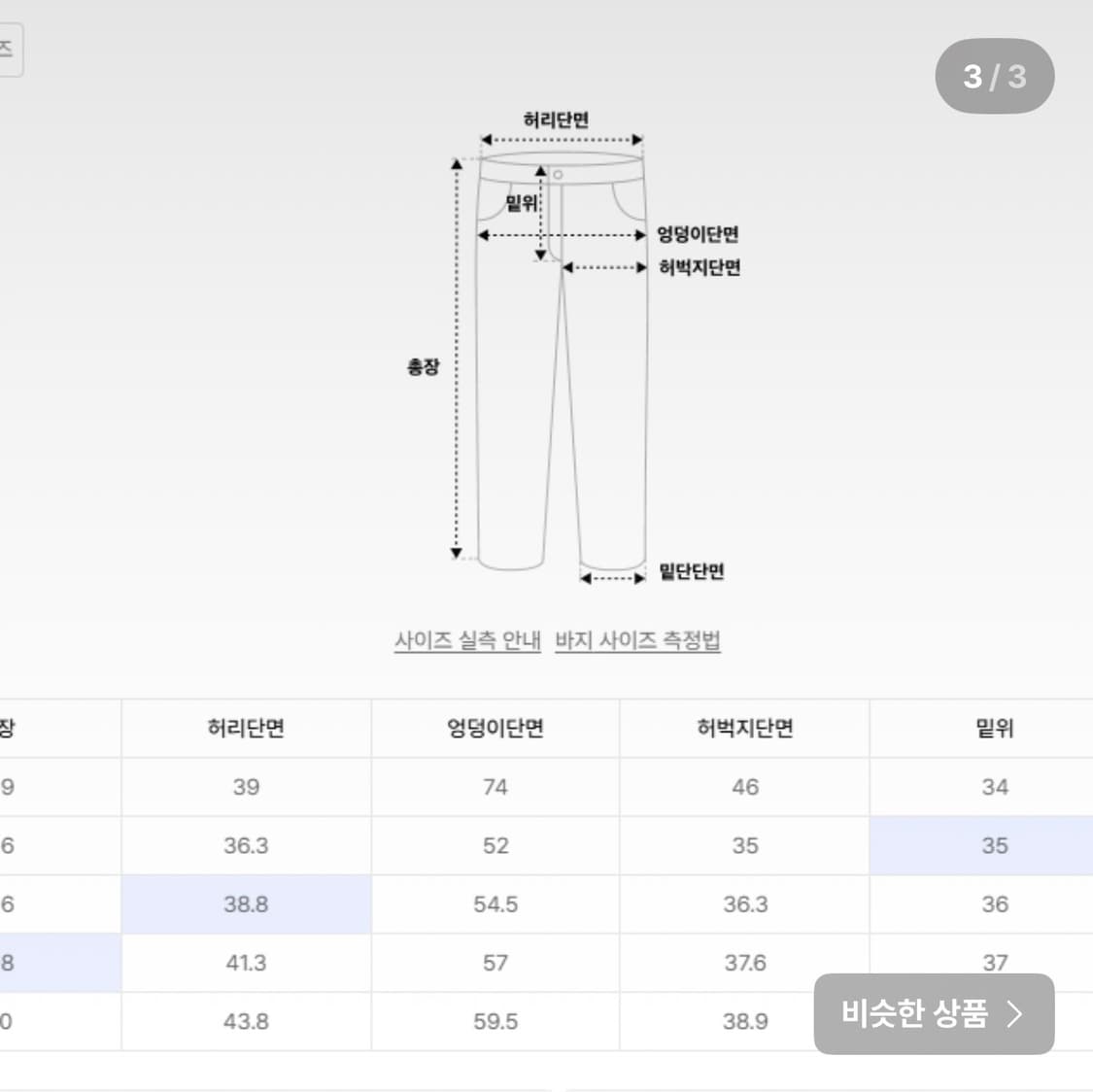 빅유니온 깡스타일리스트 블랙데님L 상품이미지3