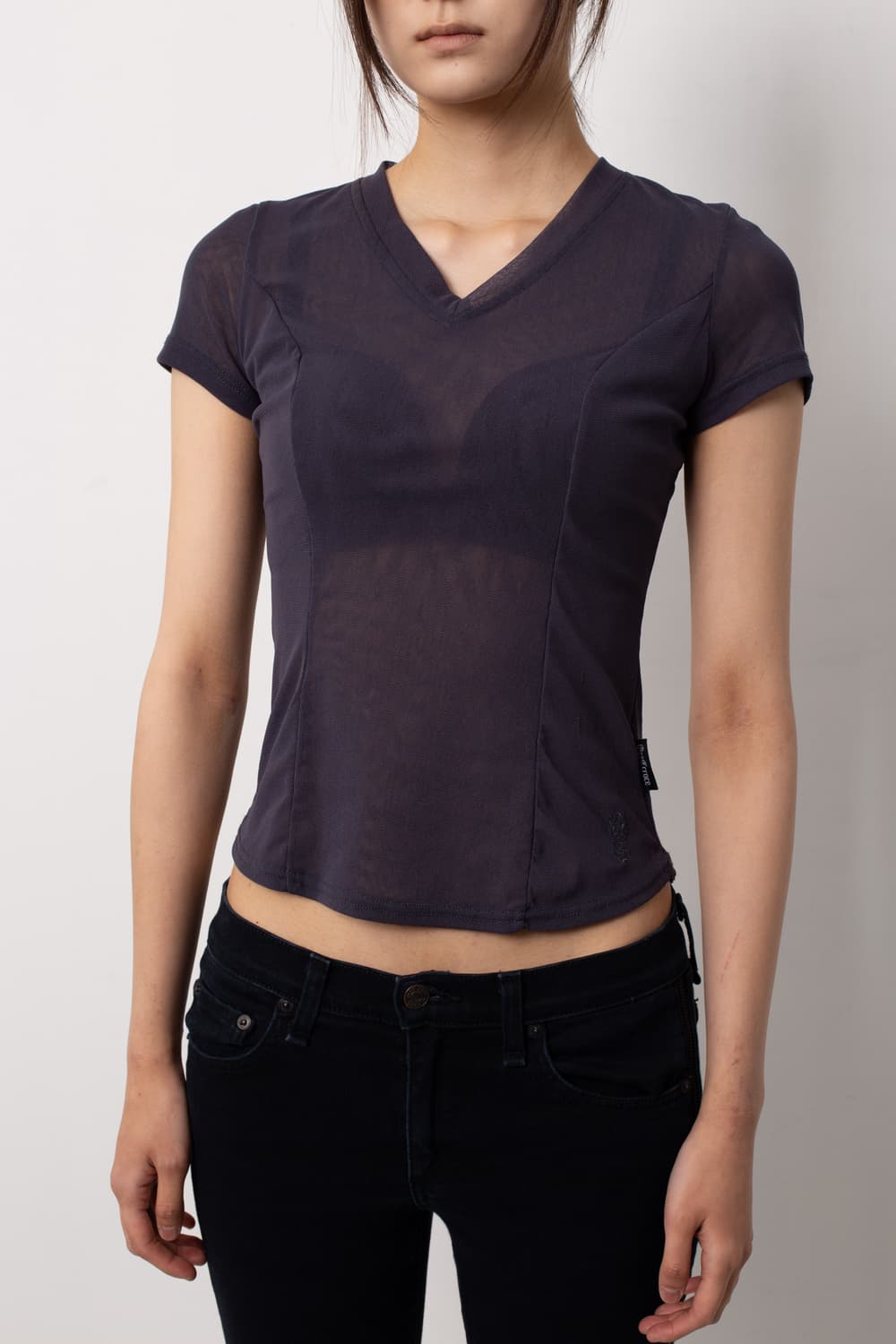 OZZ CROCE MESH V-NECK EMBROIDERY T-SHIRT 상품이미지2