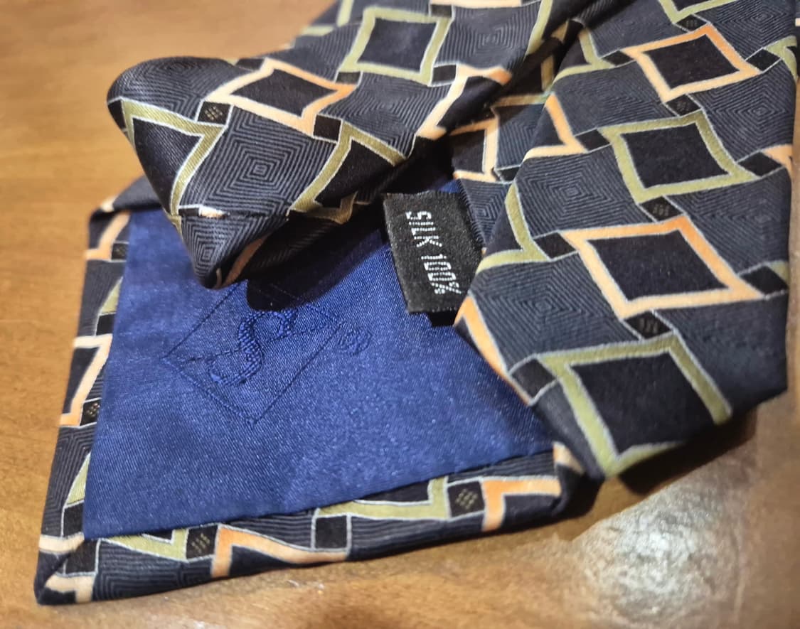 스퀘어 패턴 실크 타이 상품이미지4