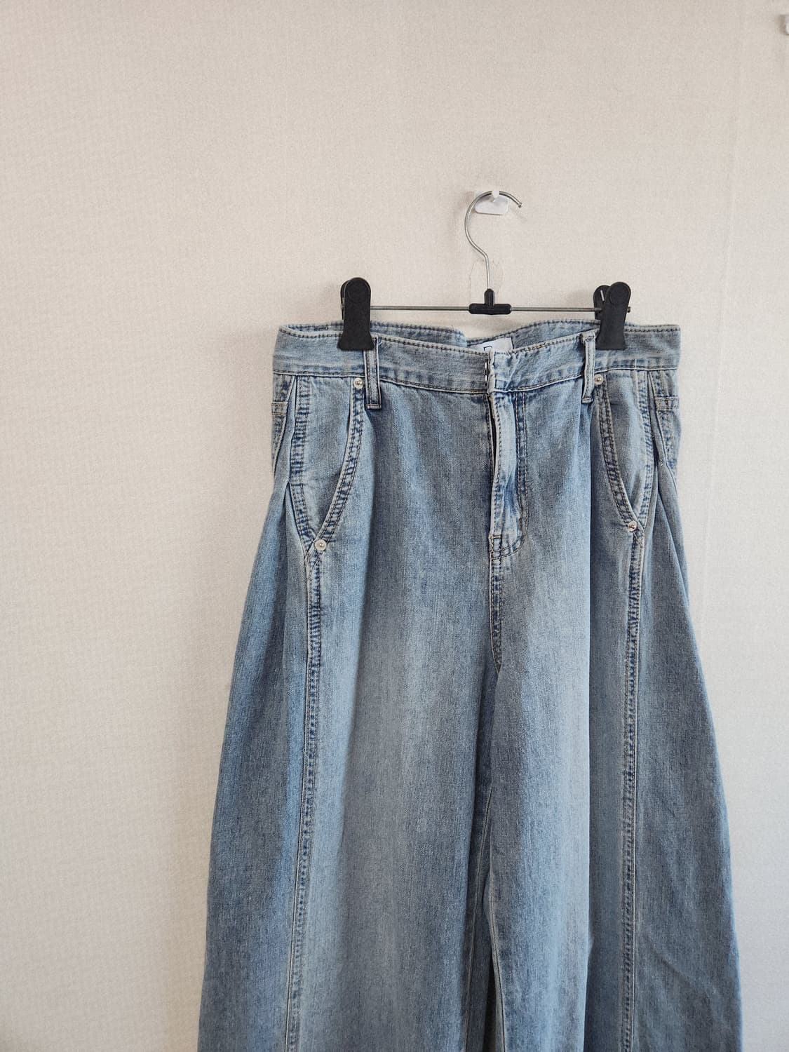 브론즈 와이드 데님 팬츠 M 벌룬핏 상품이미지2