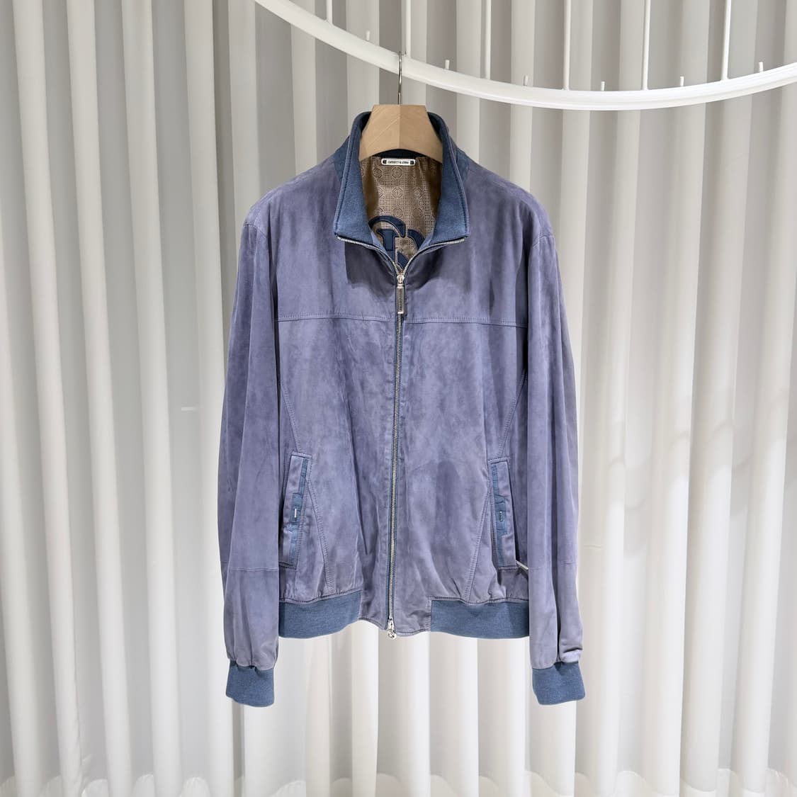 (A+/54) / 스테파노 리치 블루 스웨이드 봄버 블루종 자켓 상품이미지1