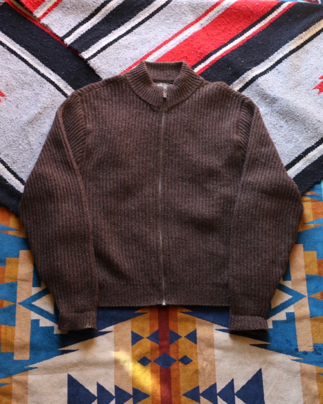 엘엘빈 80s 알파카 울 드라이버 풀 집업 니트 가디건 상품이미지1