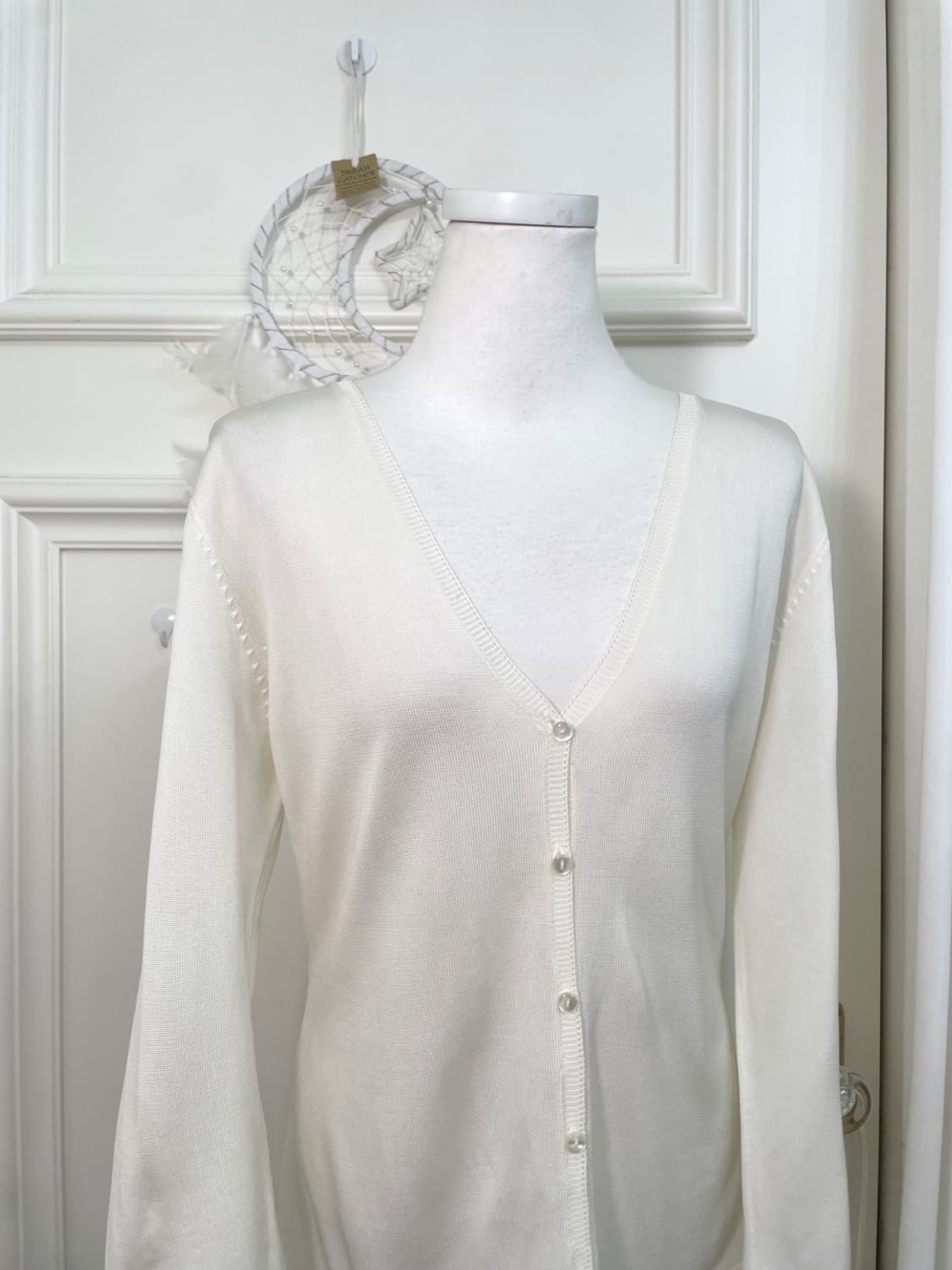 white basic fit cardigan(size-L) 상품이미지5