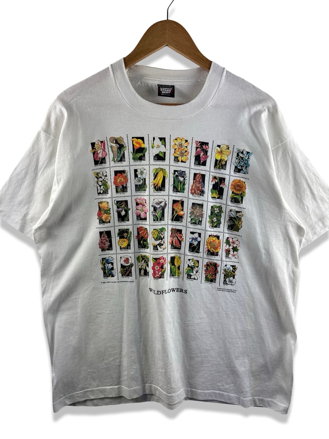 90S 미국생산 싱글스티치 플라워우표 티셔츠2661 상품이미지1