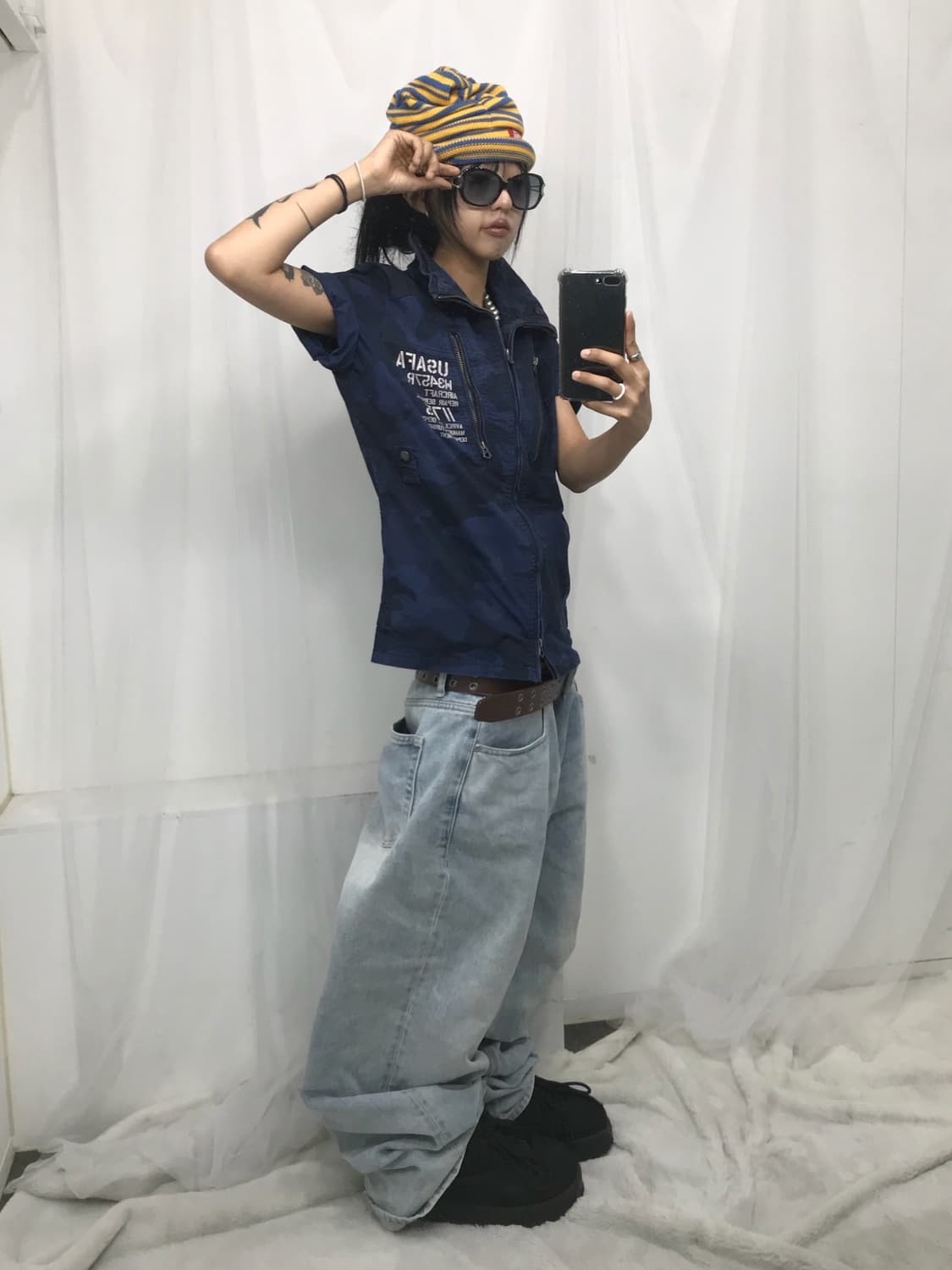 아비렉스 블루카모 투웨이 하이넥 셔츠 자켓 ( 한장뿐 ) 상품이미지4