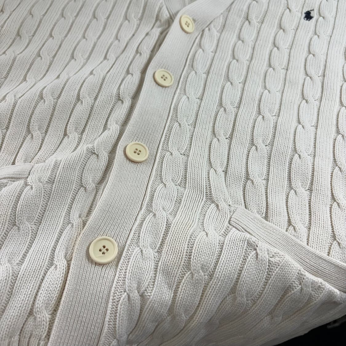 L 105 폴로랄프로렌 라이트크림 꽈베기 면니트가디건 상품이미지3