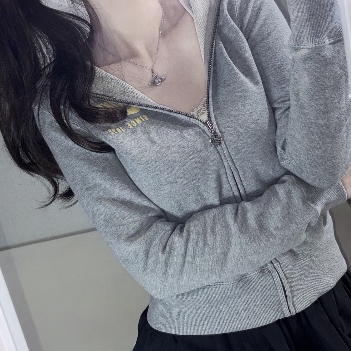 나이키 슬림핏 그레이 후드집업 m 상품이미지2