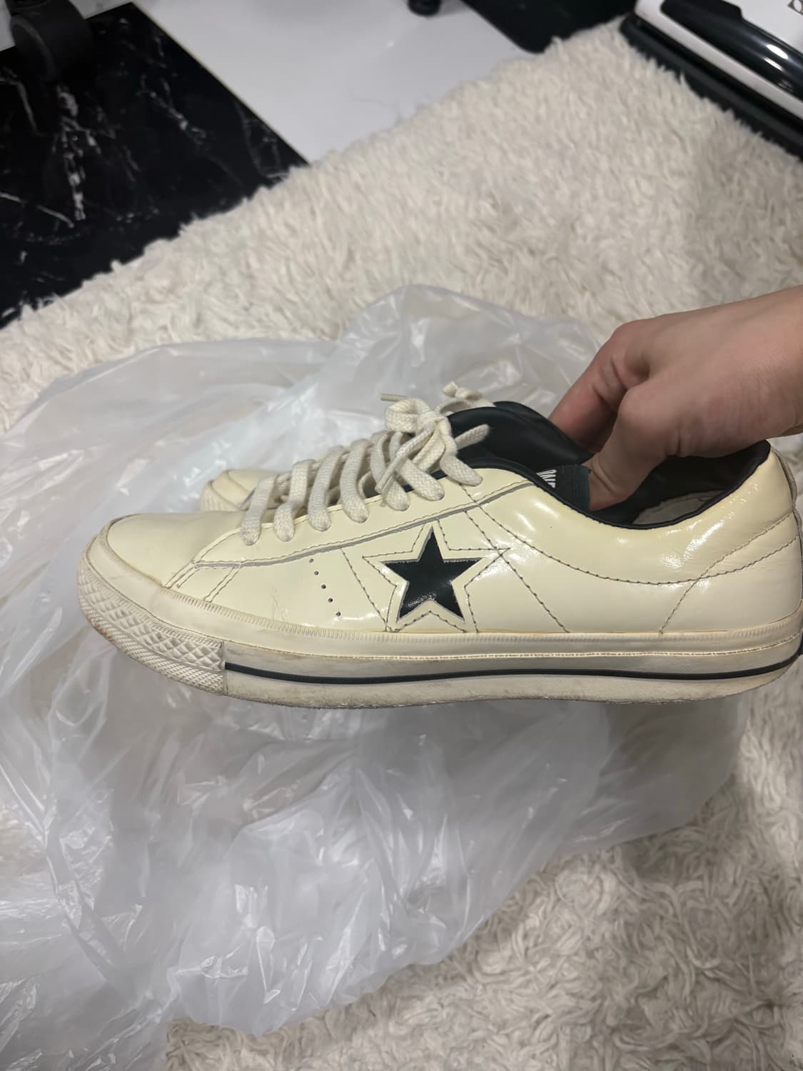 [260mm] 컨버스 원스타 레더 로우 아이보리 신발 상품이미지2