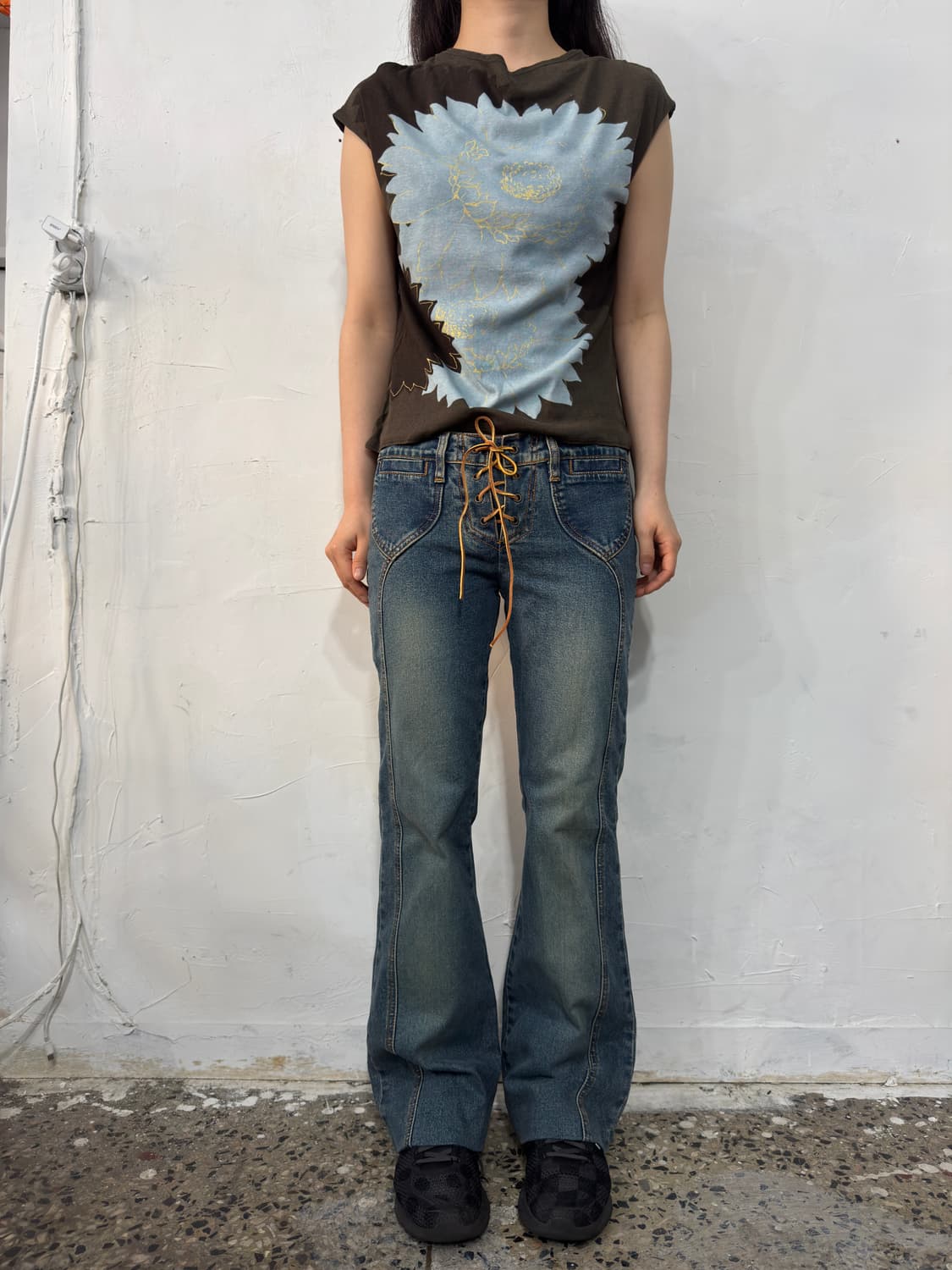 eyelet denim pants 상품이미지1