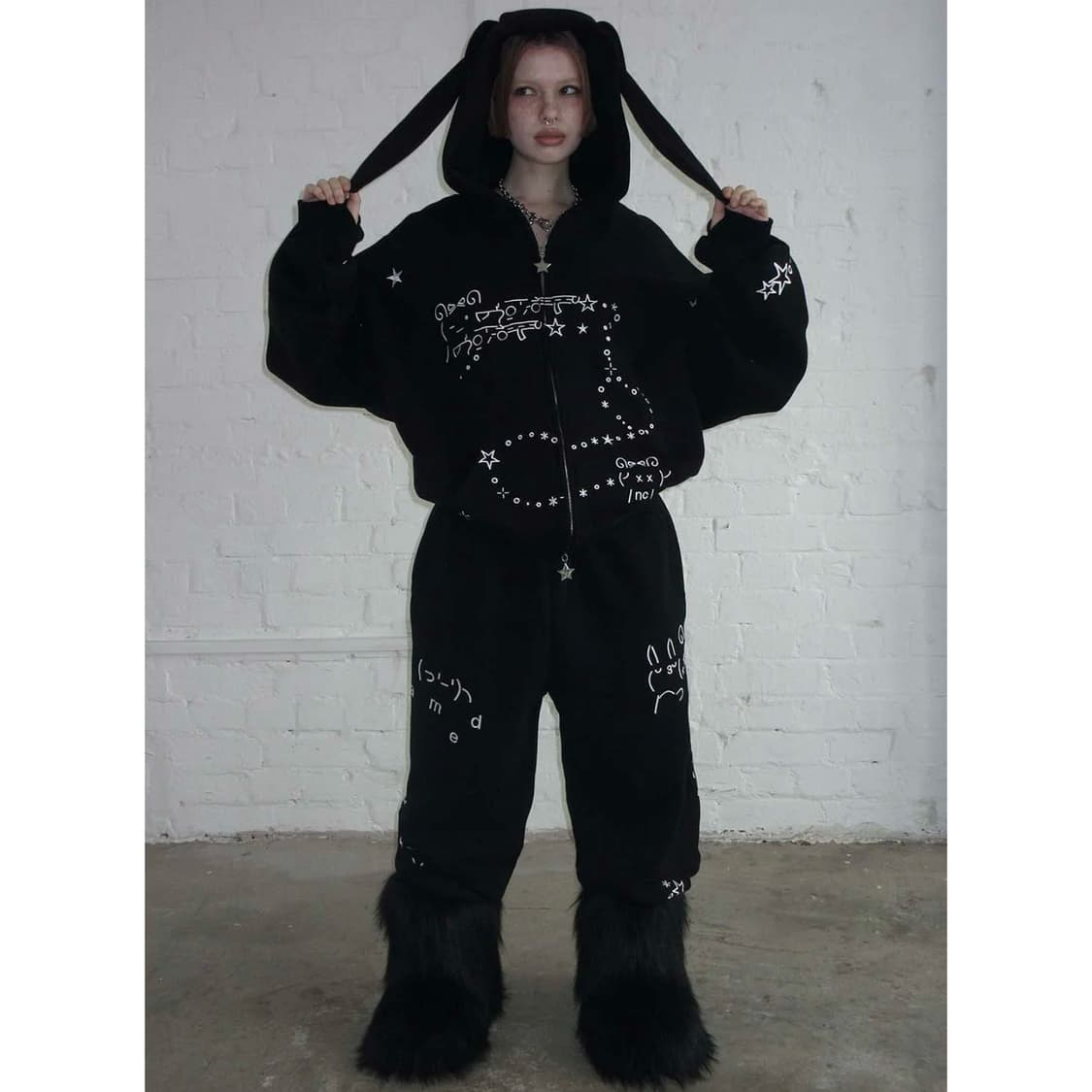 토끼 후드집업 세트 상품이미지1