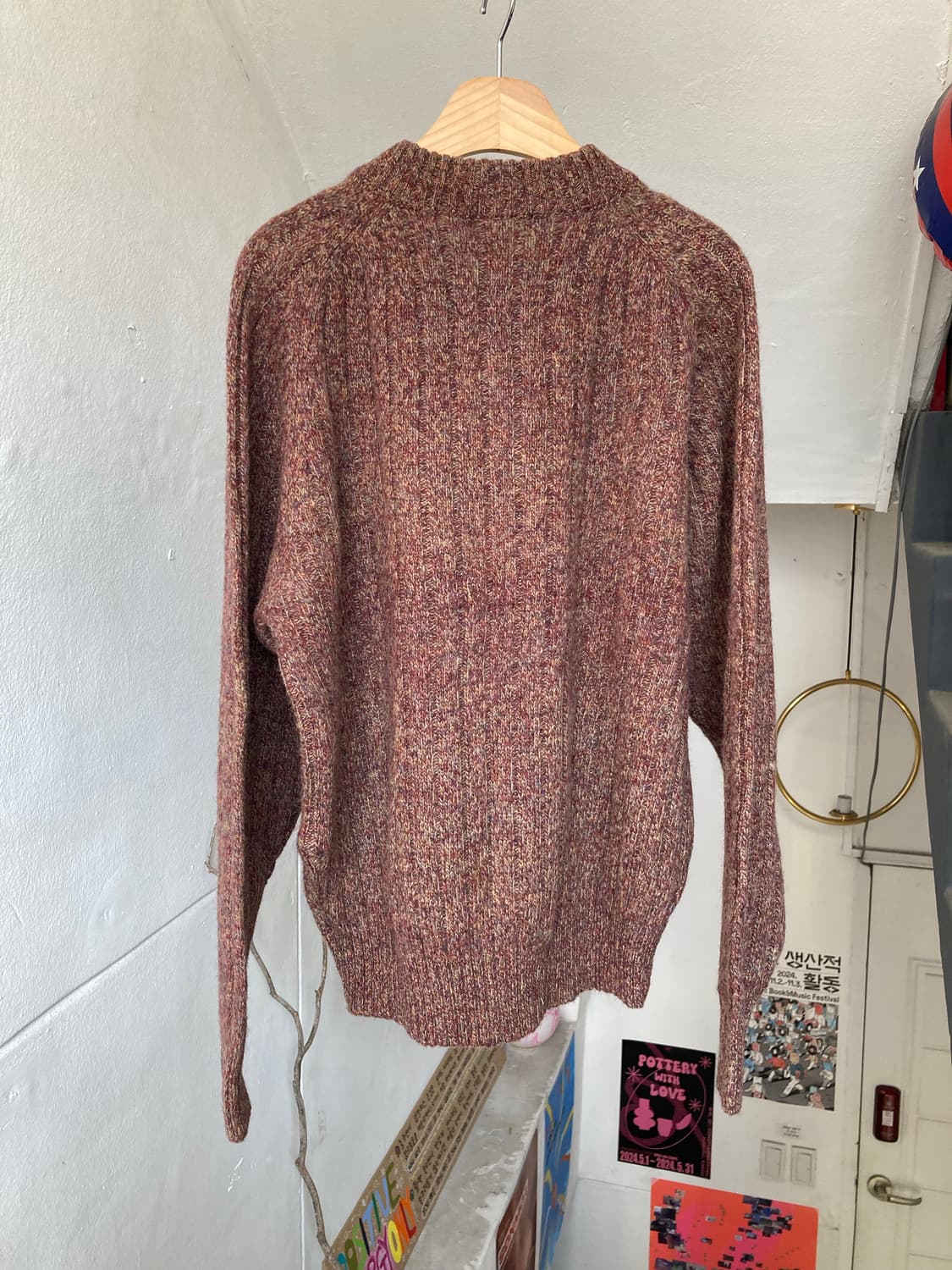 울 100% two단추 니트 상품이미지5