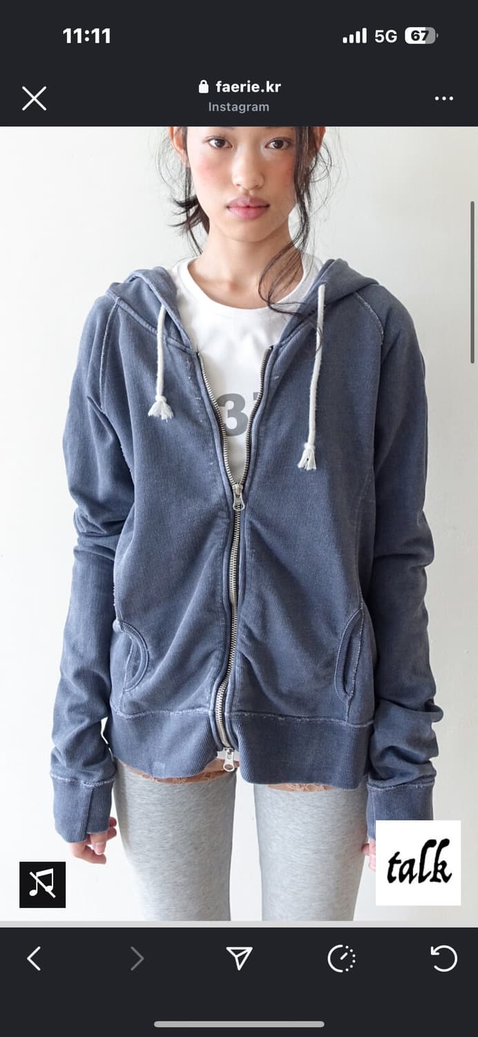 샵페어리 washed lily hoodie (purple blue) 상품이미지2