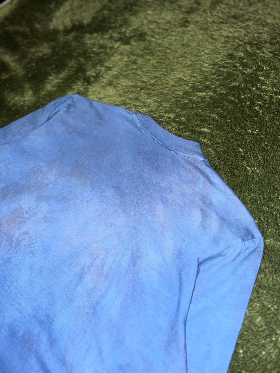 [M] SUNNEI 써네이 핸드 다잉 로고 프린트 롱슬리브 인디고 상품이미지8