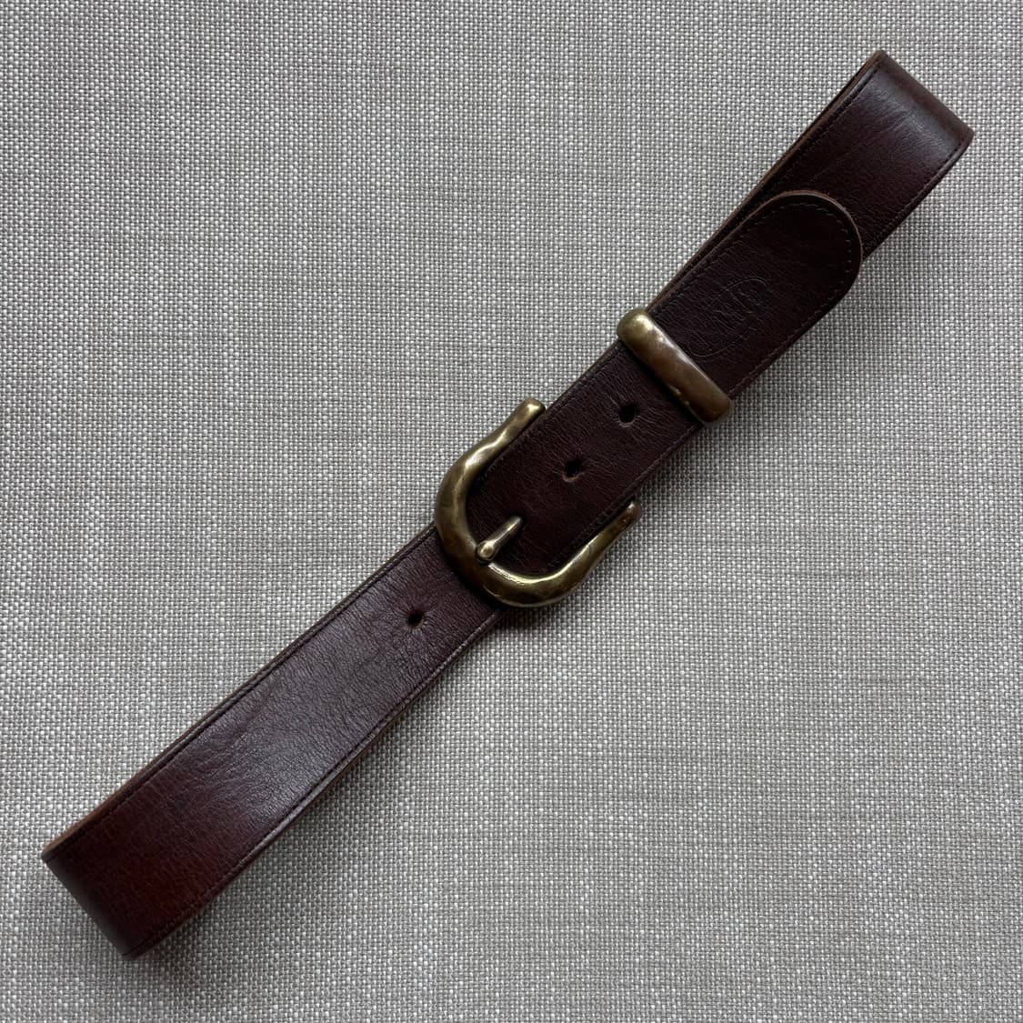 (31) 90s Italy MARCO 브라운레더 솔리드 브라스 버클 벨트 상품이미지3