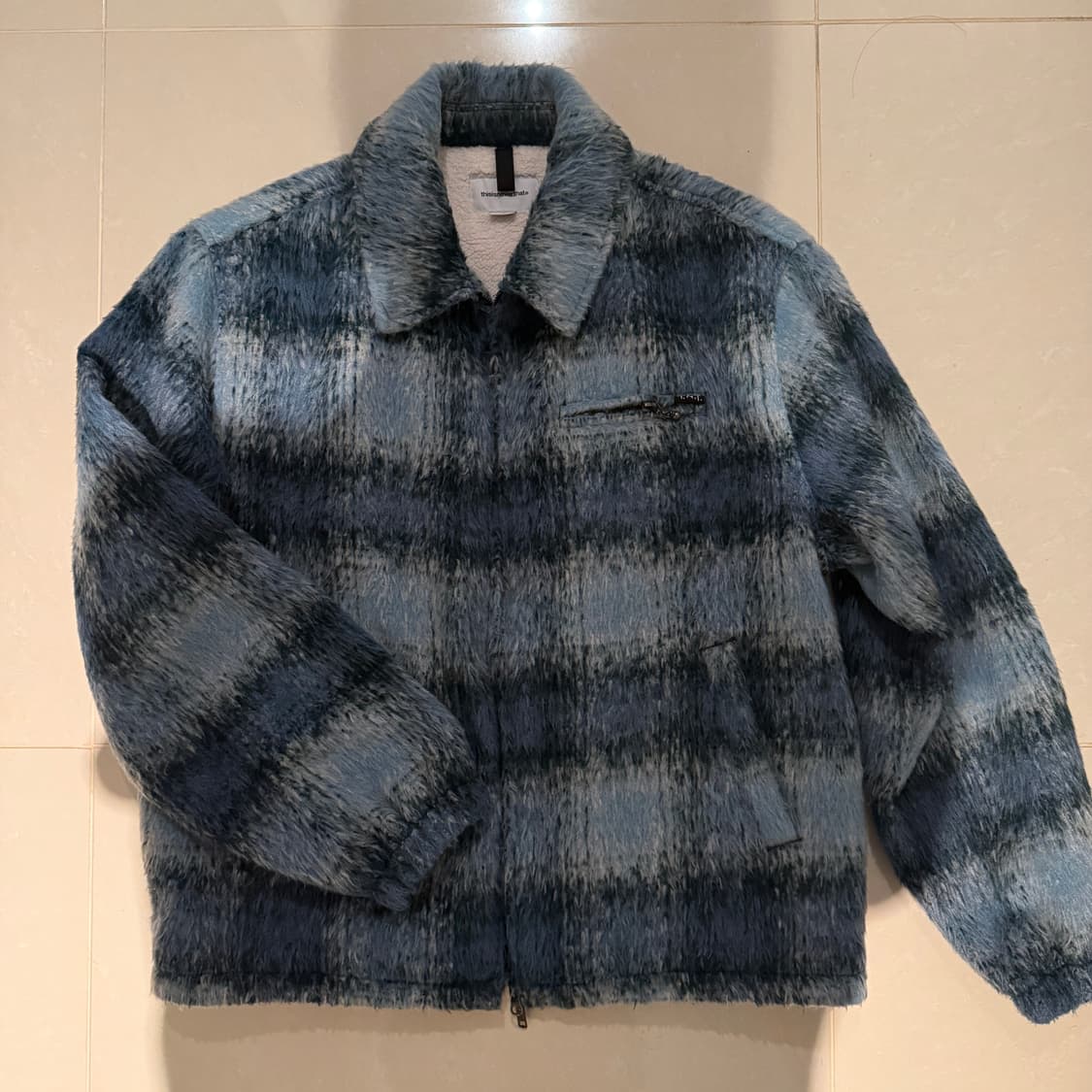 디스이즈네버댓(Thisisneverthat) 브러쉬드 체크 재킷 블루 M 상품이미지4