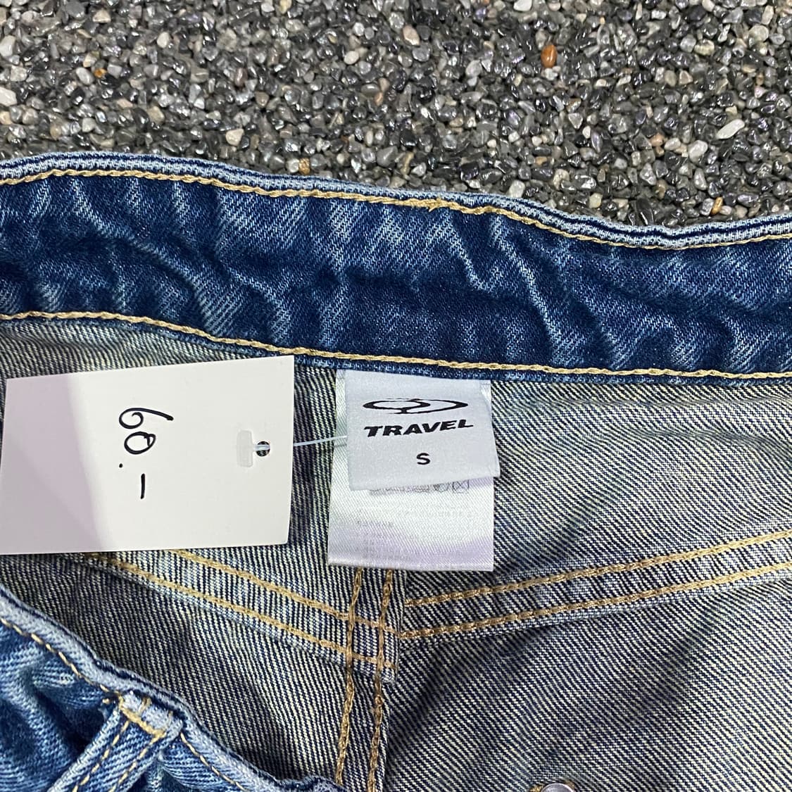 트래블 밀 데님 리벳 워싱 데님 벌룬 팬츠 B3565 상품이미지4