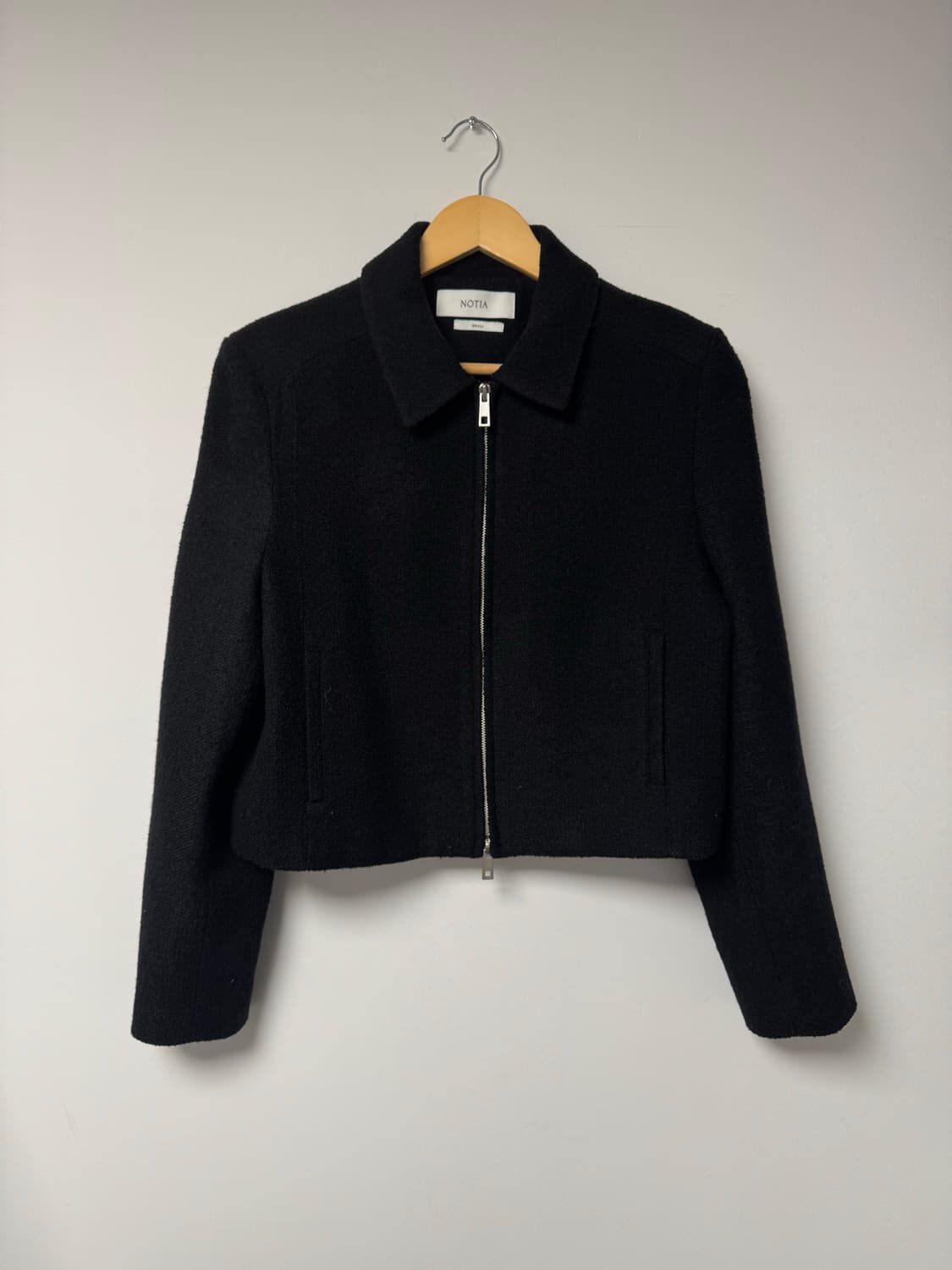 notia 노티아 울 핸드메이드 블랙 집업 자켓 아우터 S 상품이미지7