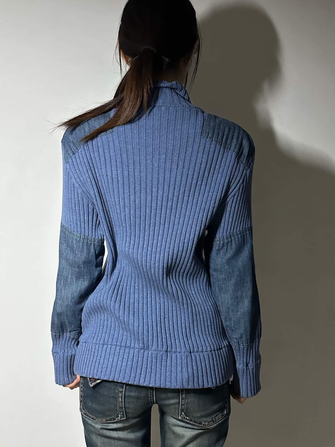 Dolce & Gabbana 데님 패치 립 니트 가디건 상품이미지2