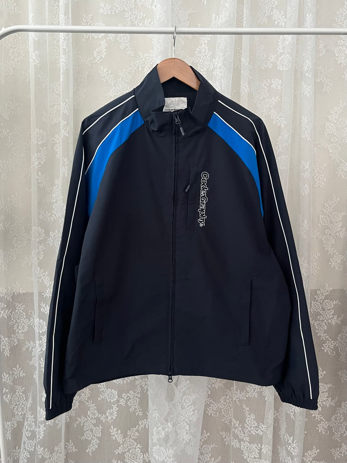 XL) 코드그라피  2-WAY 배색 테크 숏 자켓 네이비 상품이미지1
