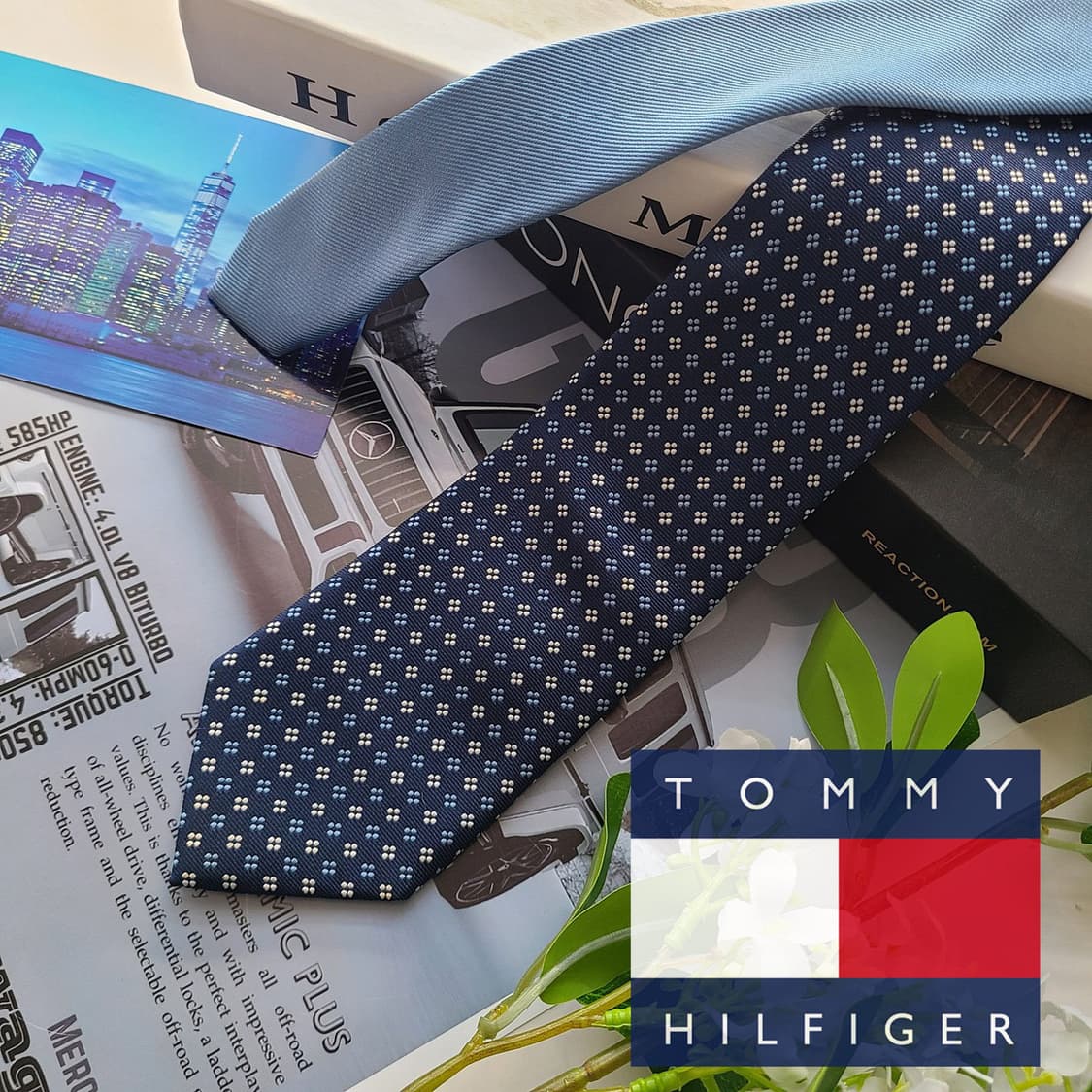 타미 힐피거 실크 마이크로 패턴 넥타이 7.2cm A~B등급 E711 상품이미지1