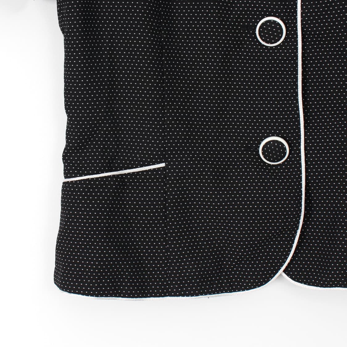 일본 빈티지 블랙 도트 배색 라운드넥 반팔 자켓 상품이미지3