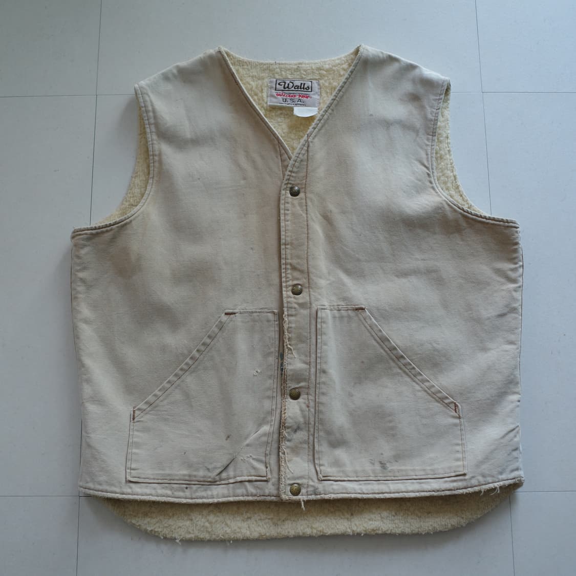 90s Walls 월스 MADE IN USA 워크웨어 덕 베스트 조끼 상품이미지1