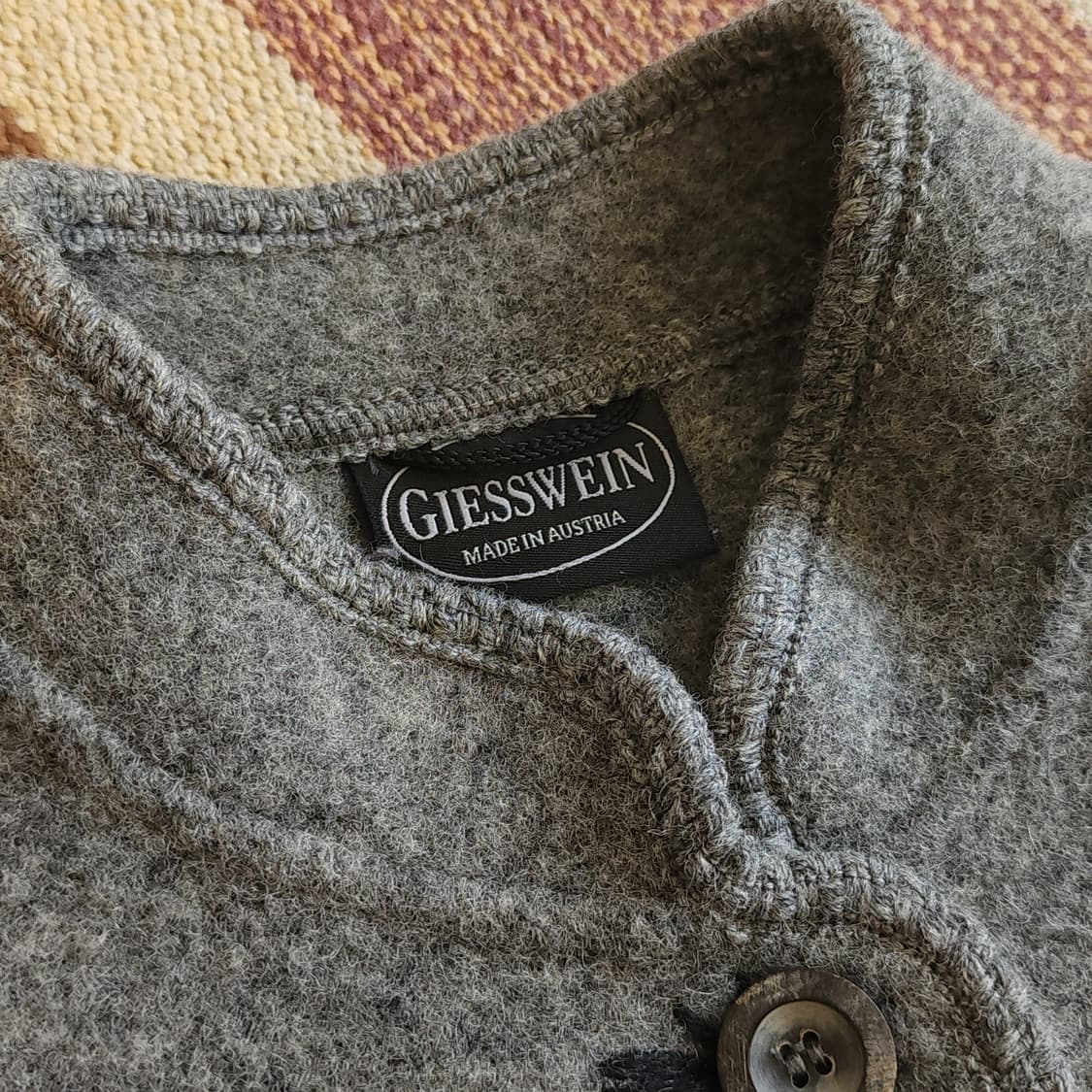 90s 기스바인 프렌치 울 니트 코트 오스트리아 티롤 코트 헤비울 컨트리 상품이미지9