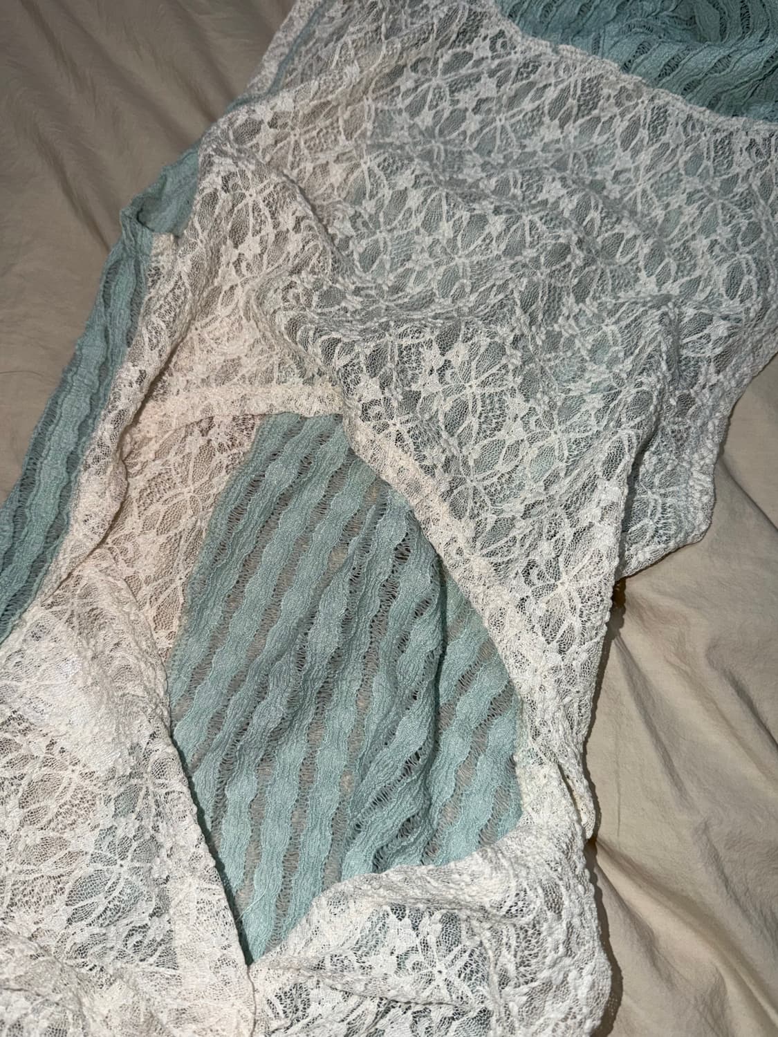 솜속 KYLE LACE HOODED TOP_MINT 상품이미지3