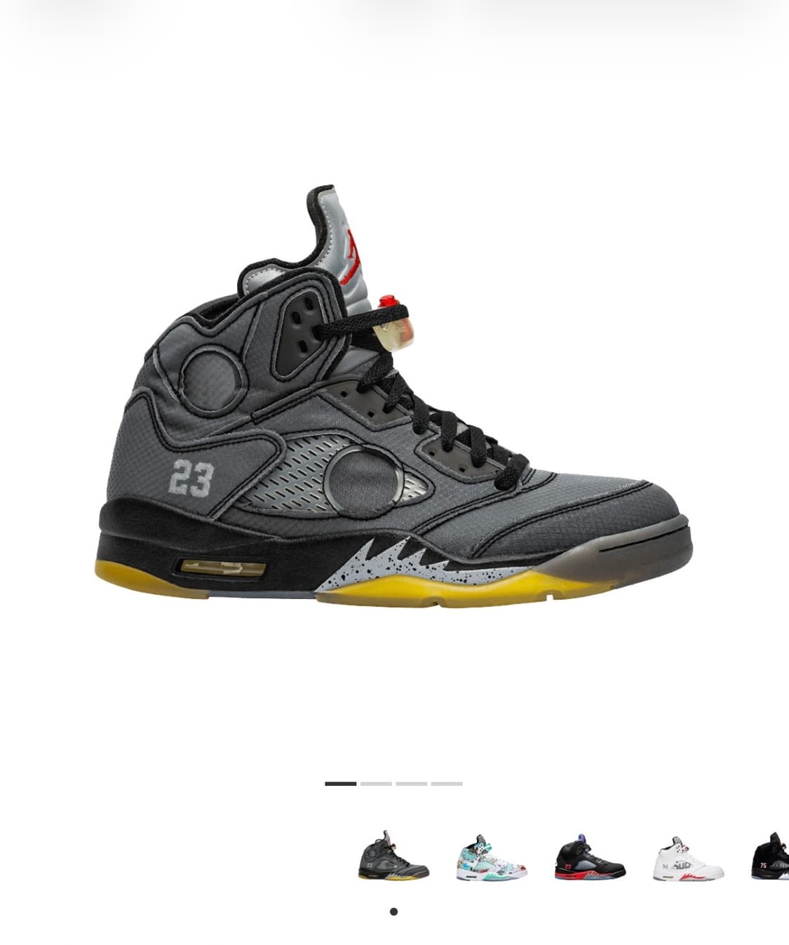 나이키 에어조던 5 오프화이트 레트로 블랙 모슬린 상품이미지1