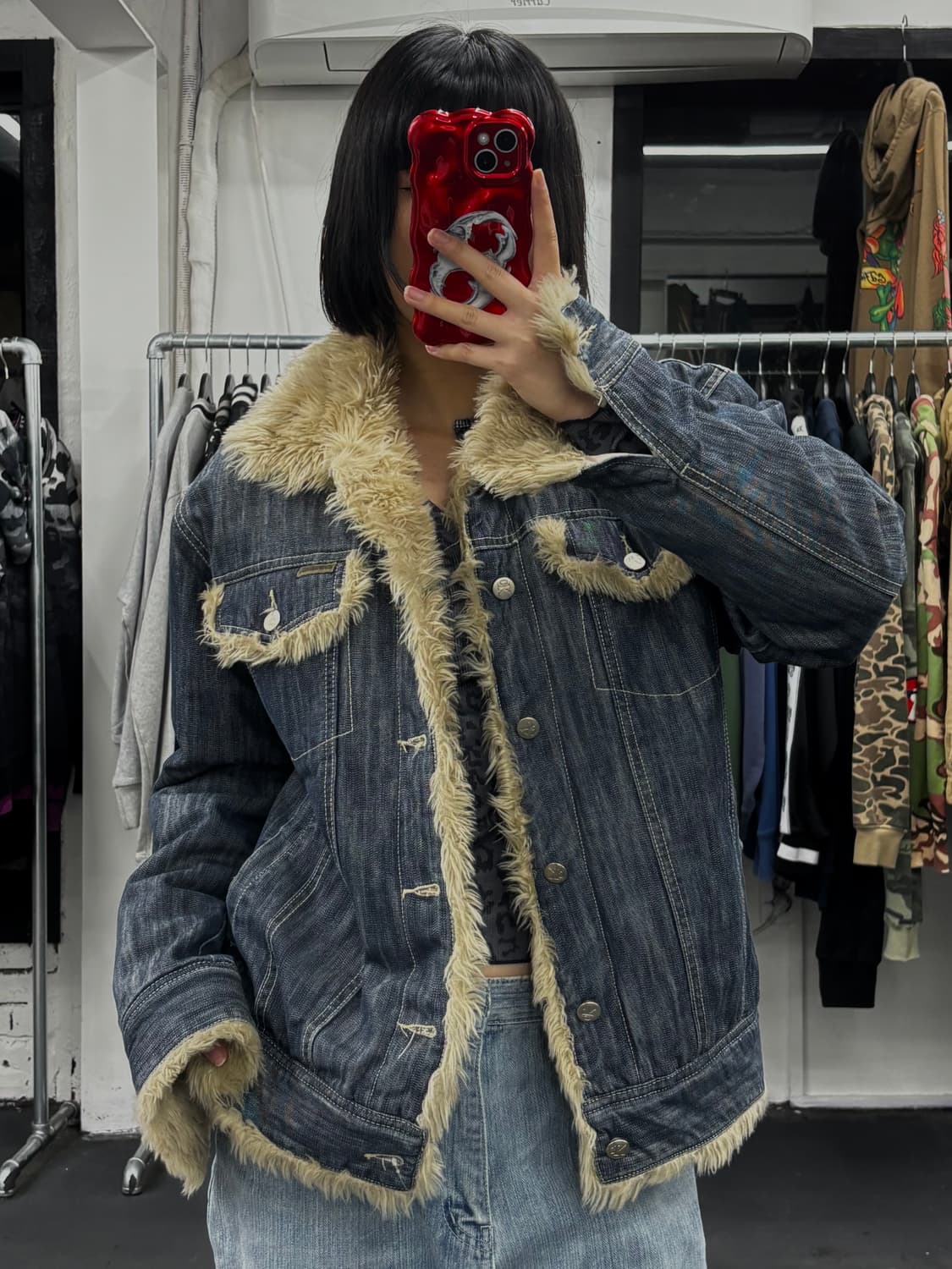 캘빈 클라인스 데님 퍼 자켓 상품이미지2