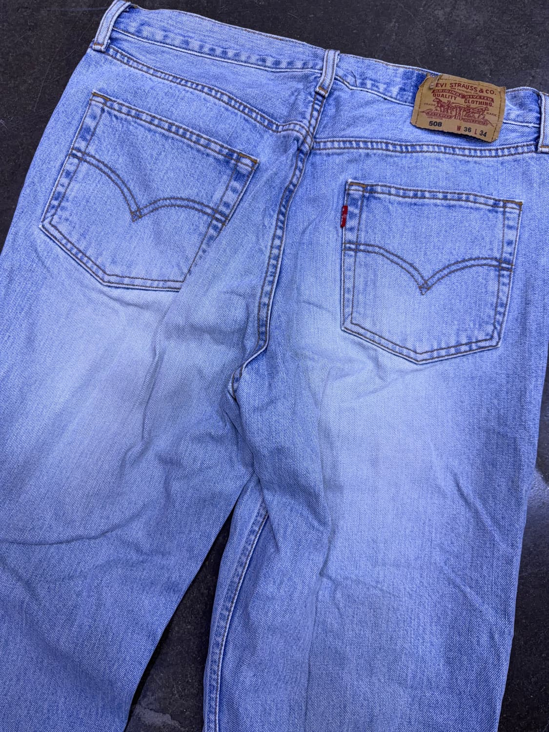 리바이스 508 레귤러 스트레이트핏 00's 코리아탭 워싱 데님팬츠 36 상품이미지7