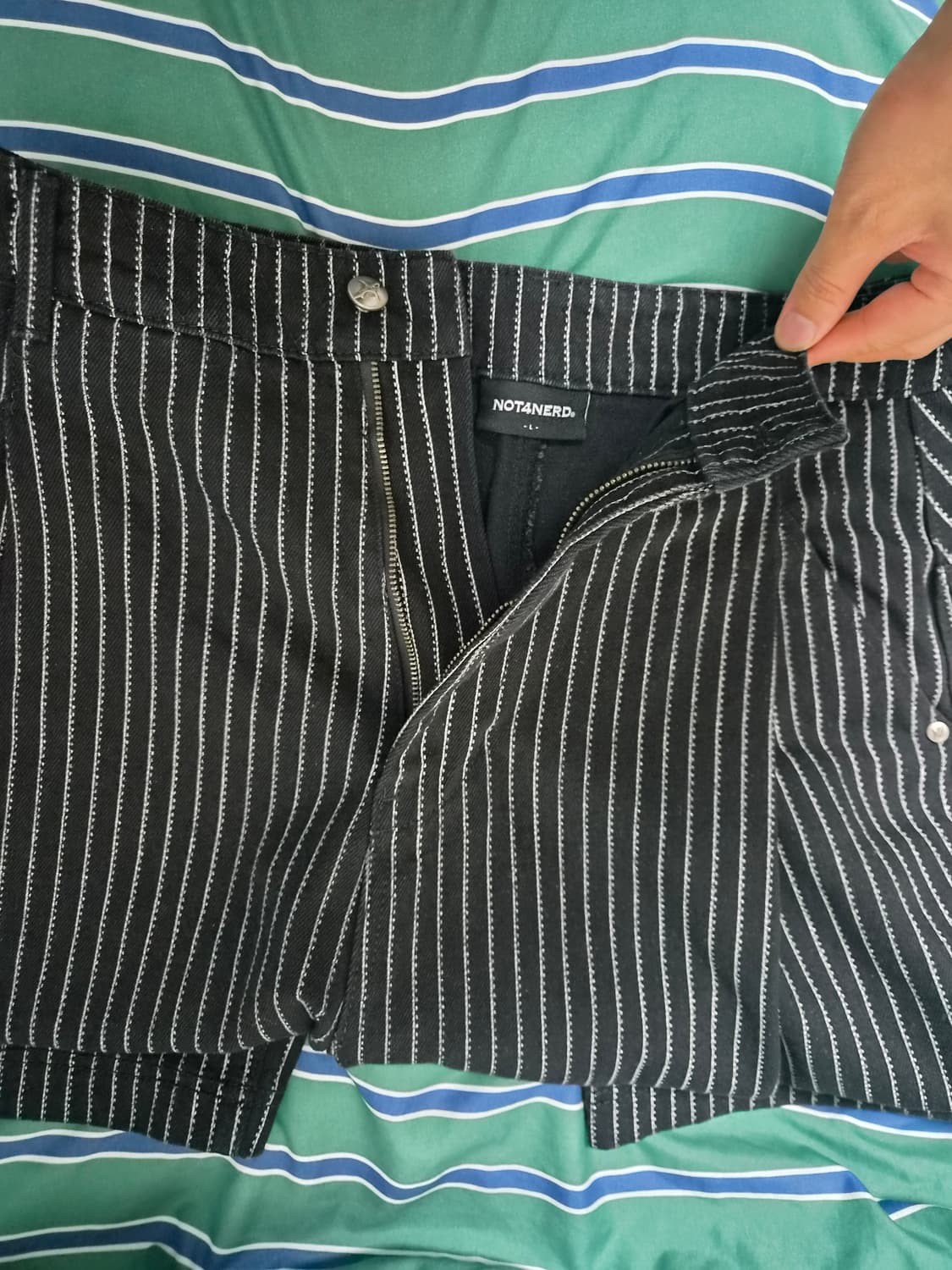 낫포너드 스트라이프 와이드 팬츠 상품이미지4