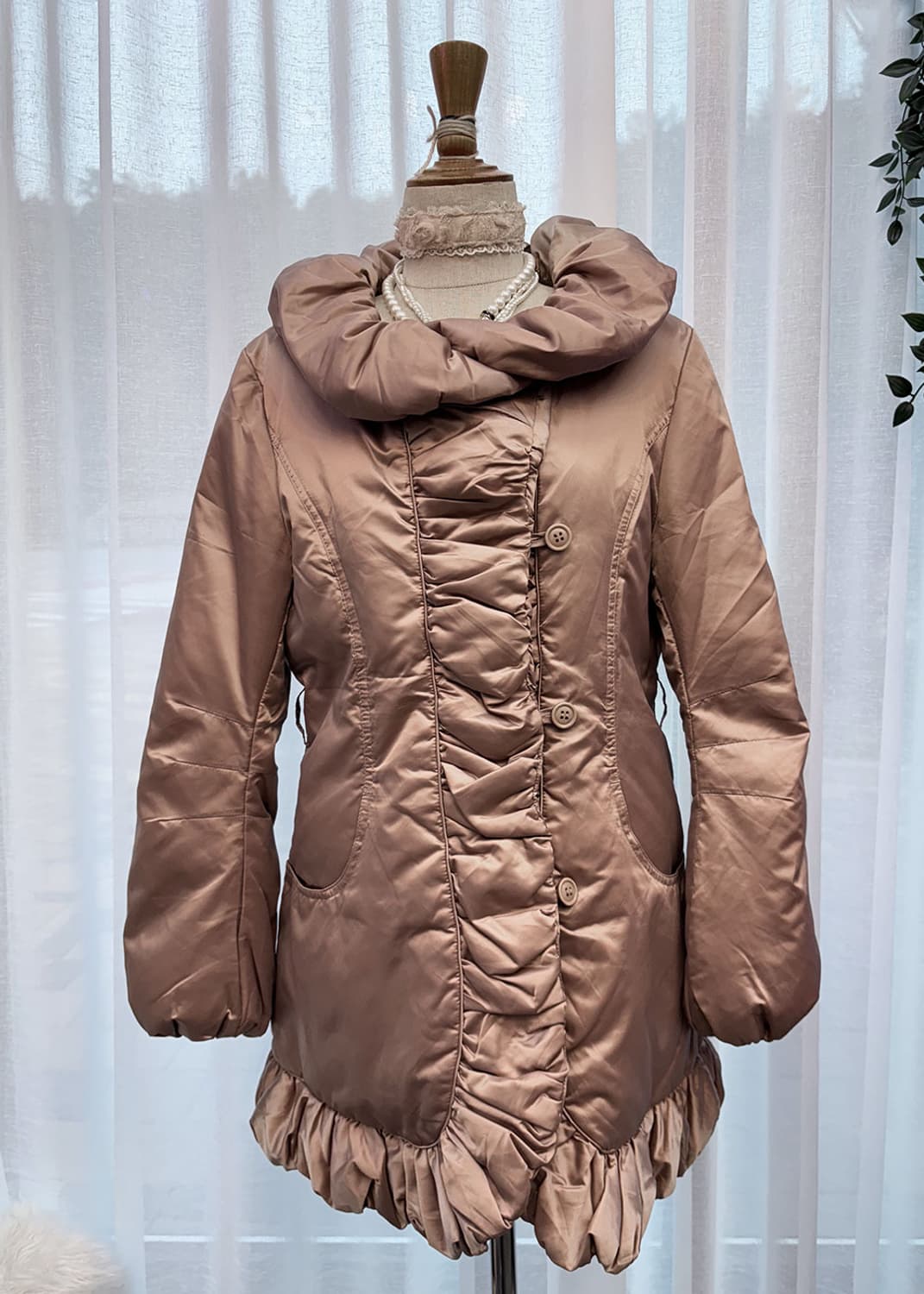 퍼프셔링 로즈핑크 패딩 상품이미지1