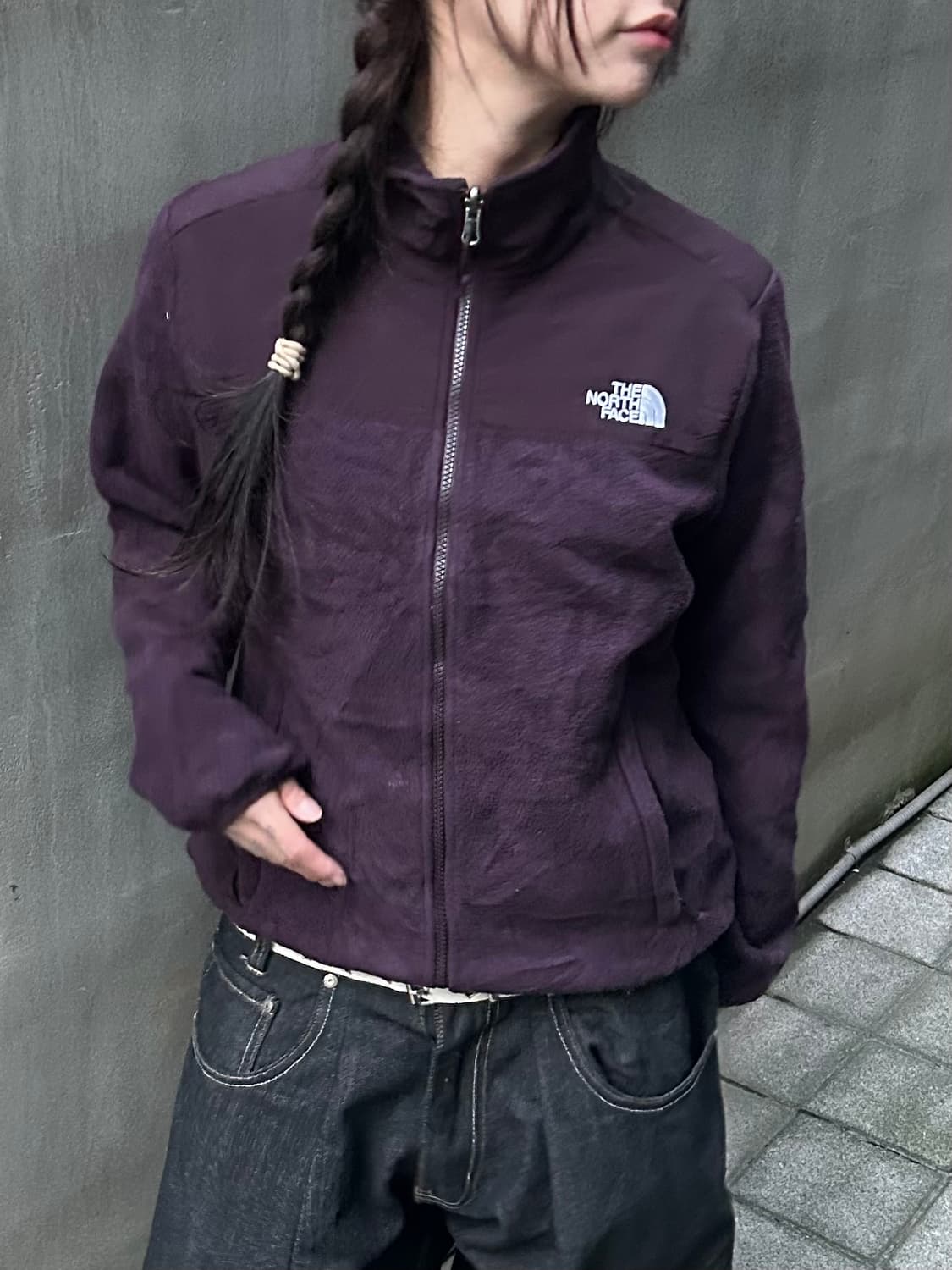 THE NORTH FACE 버건디 플리스 집업 상품이미지5