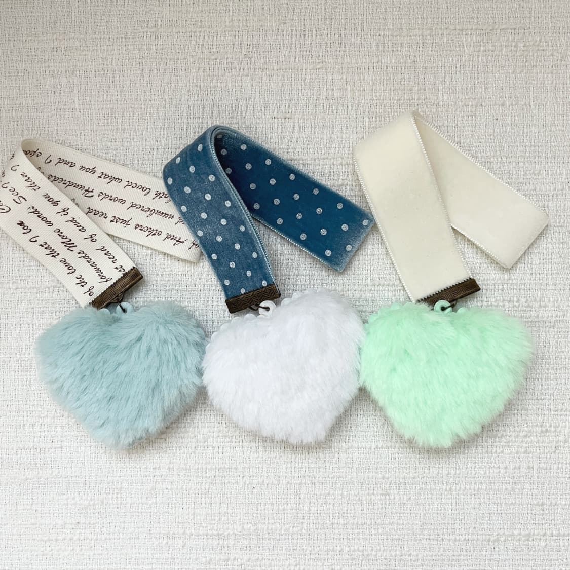 블루 솜하트 책갈피 ⊰blue fluffy heart⊱ bookmark 상품이미지1